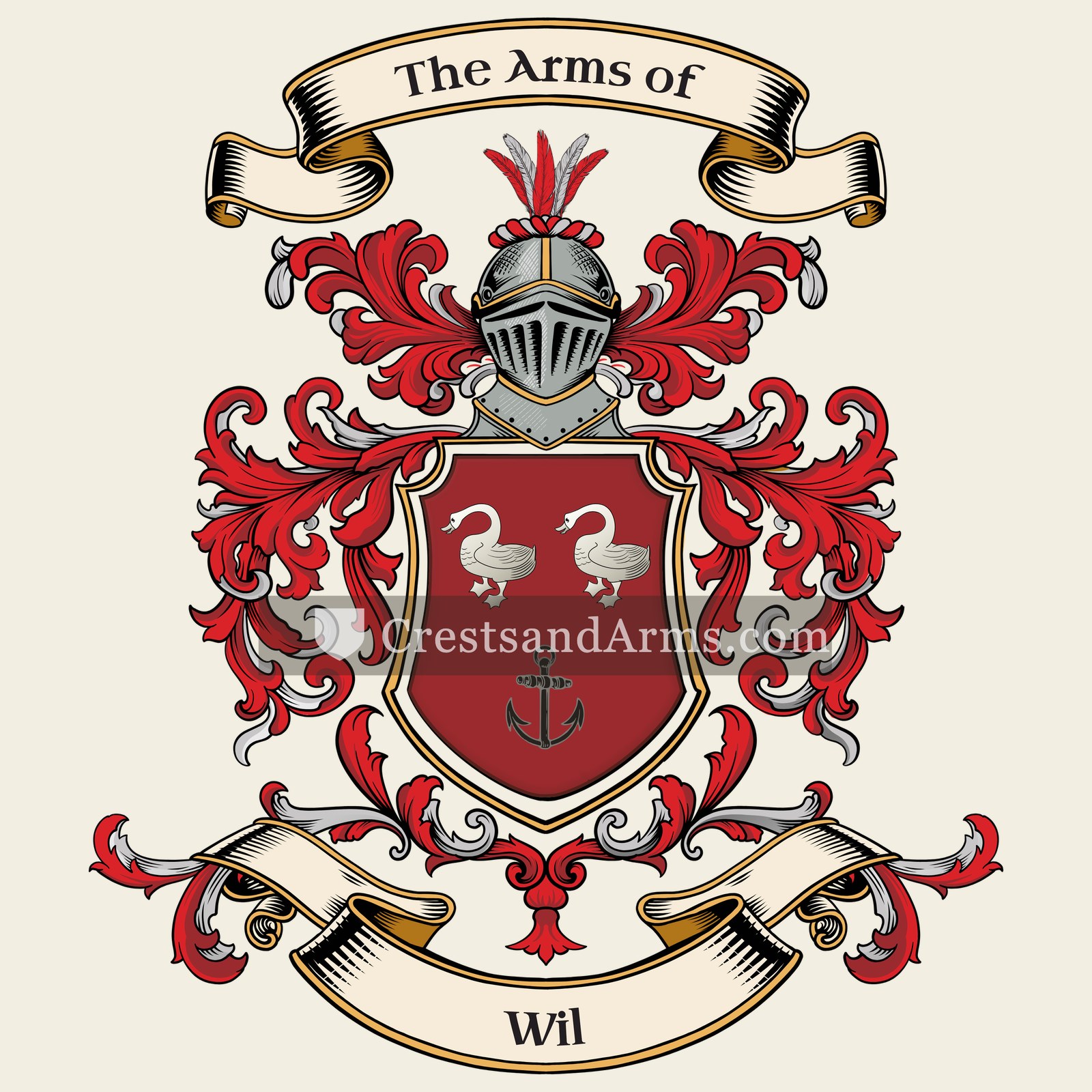 The Wil coat of arms, drawn from the recorded blazon