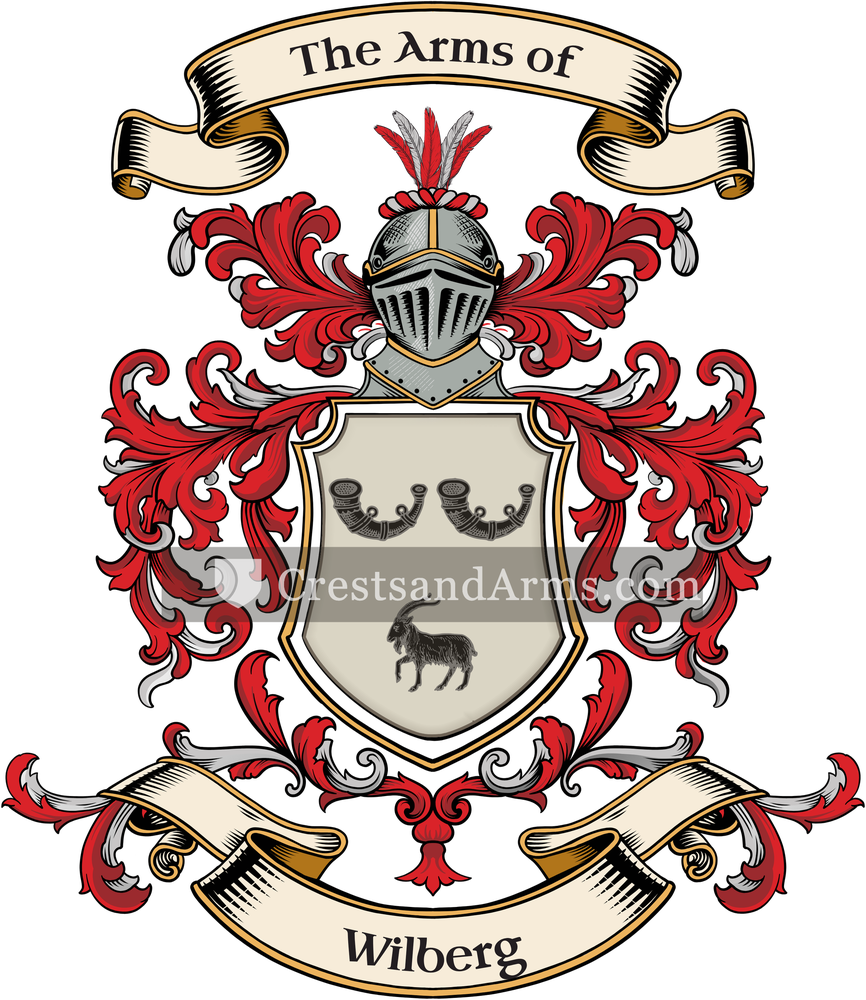 The Wilberg coat of arms, drawn from the recorded blazon