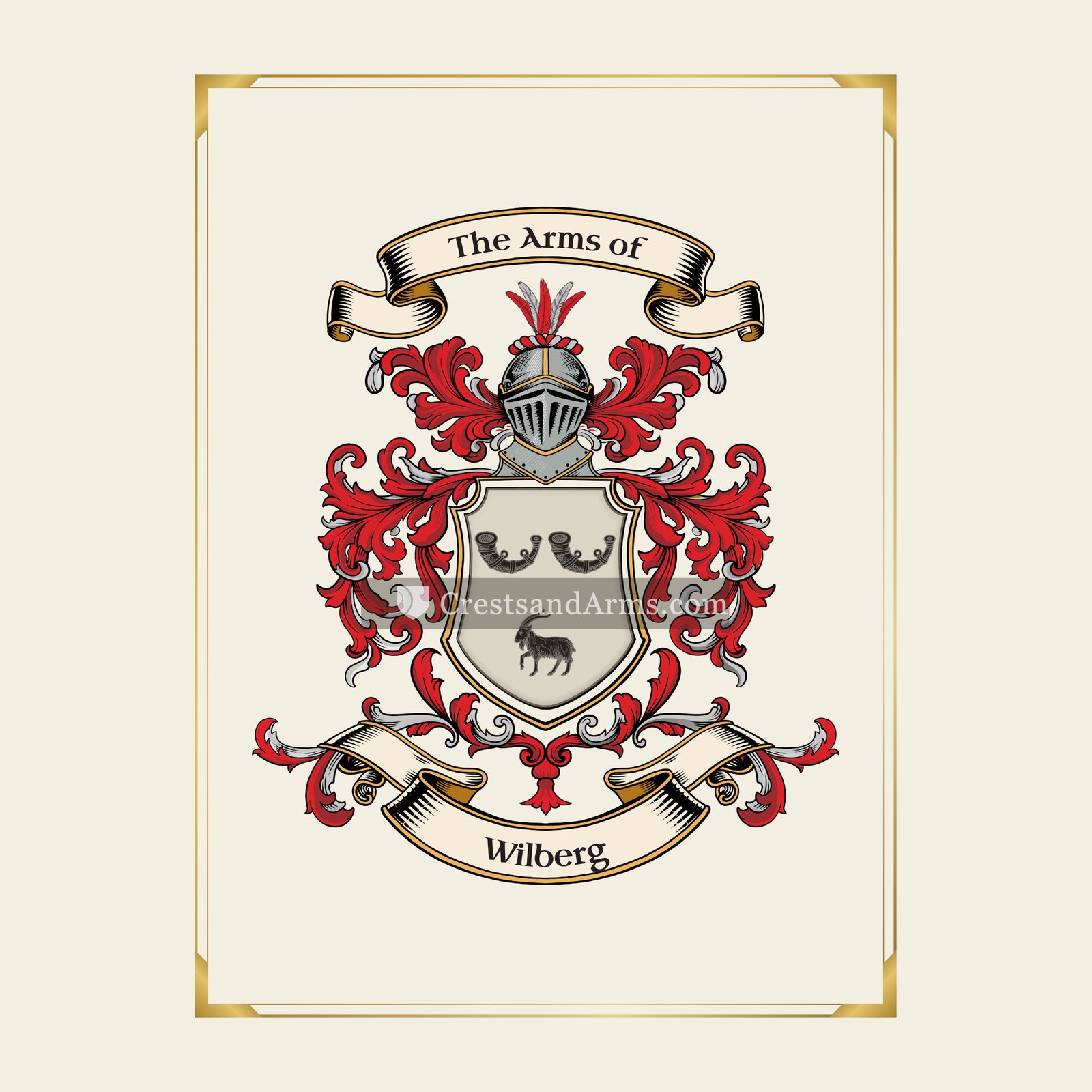 With gold border