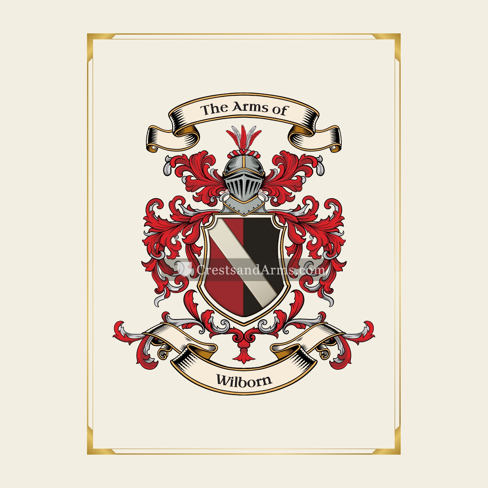 With gold border