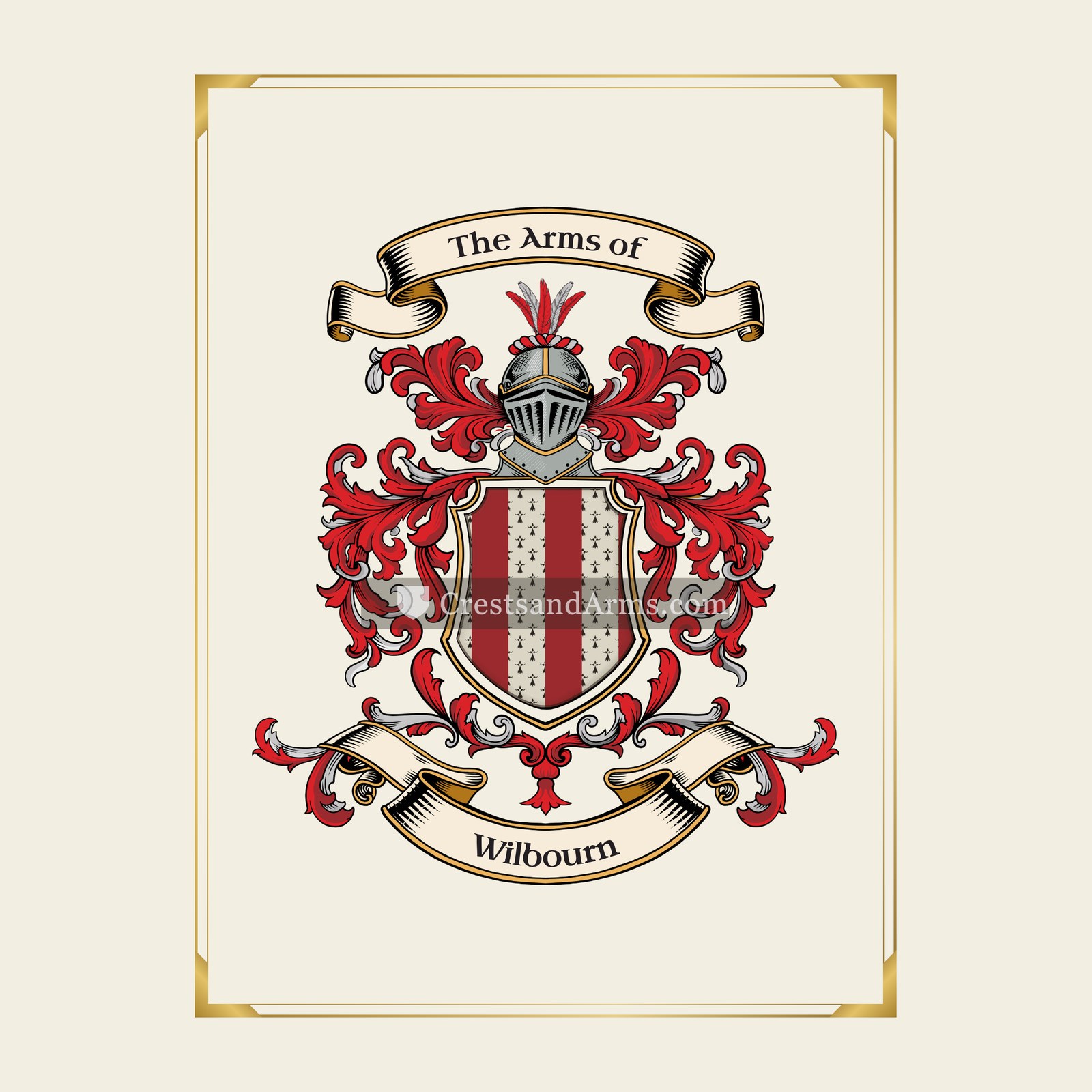 With gold border