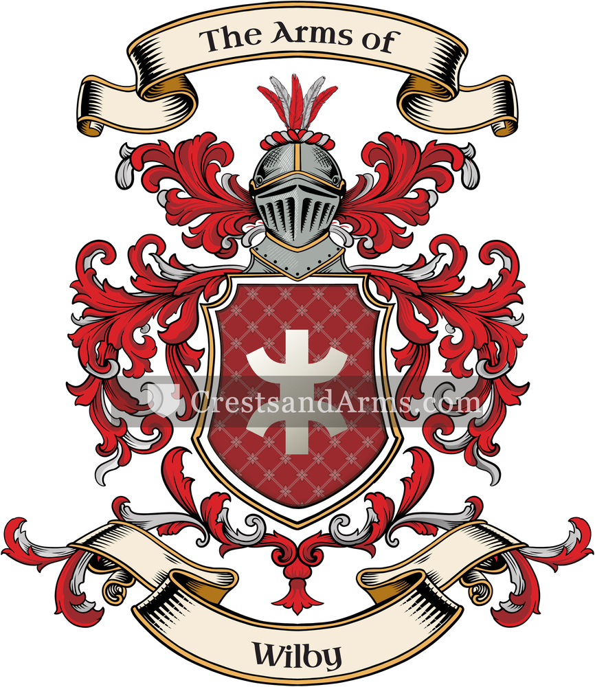 The Wilby coat of arms, drawn from the recorded blazon
