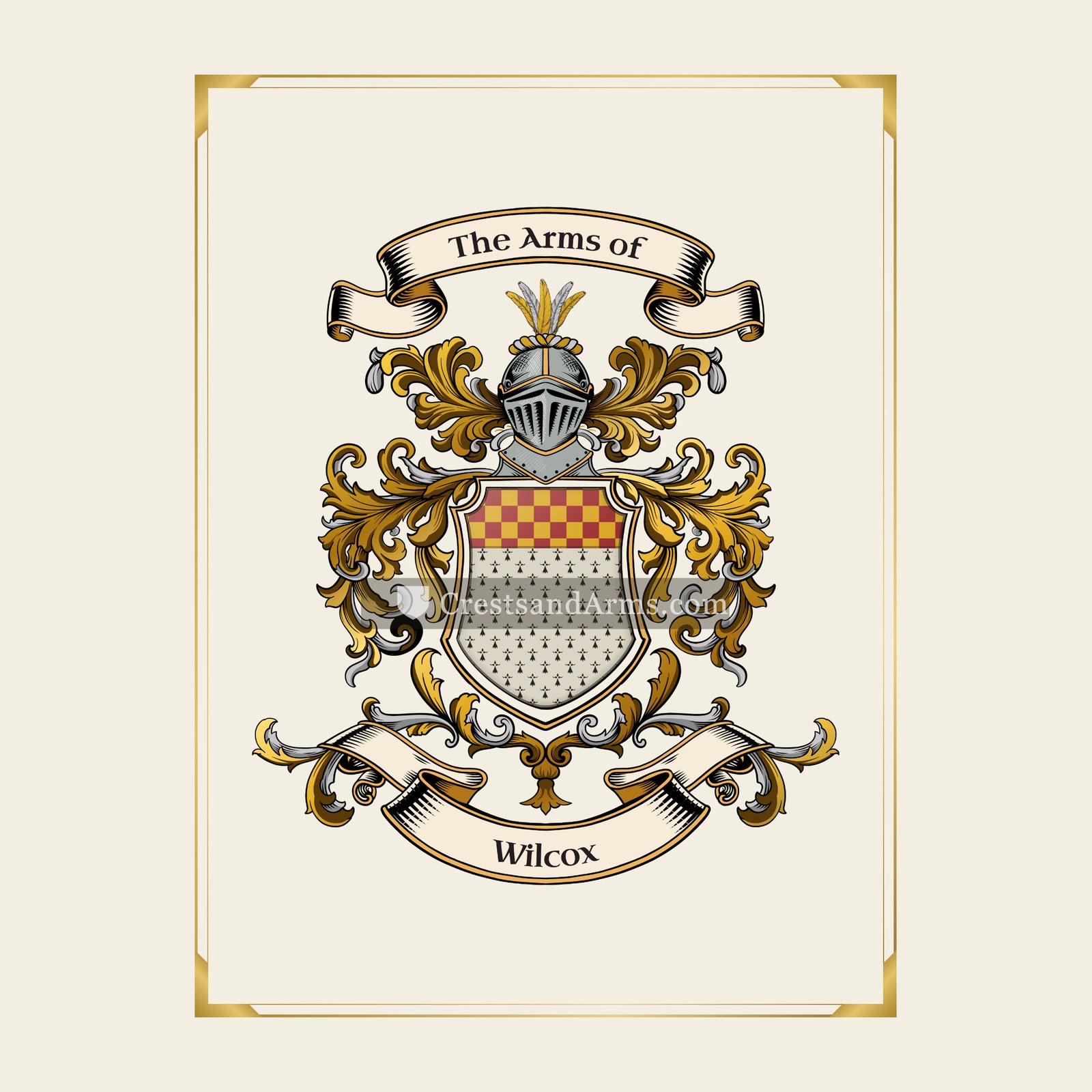 With gold border