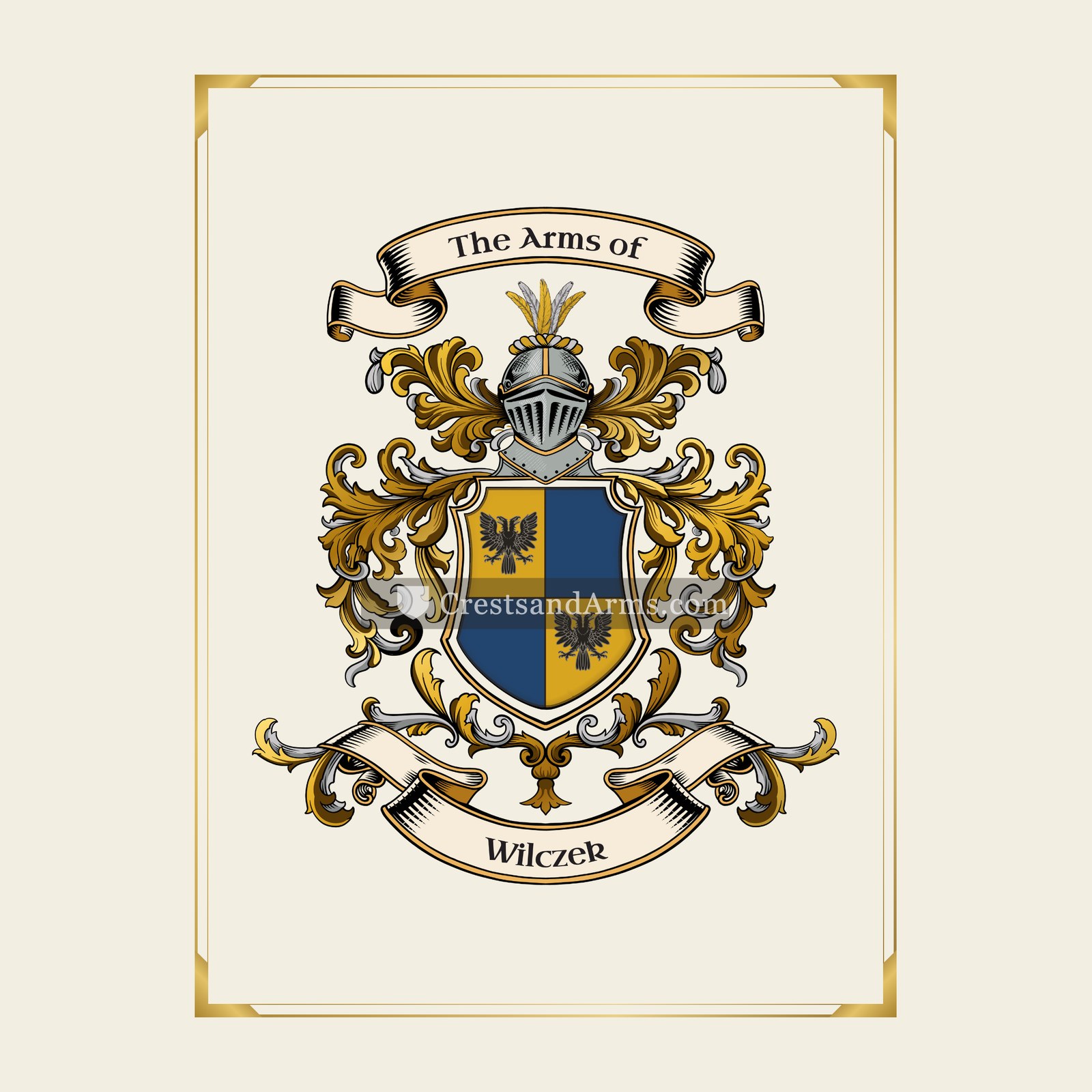 With gold border
