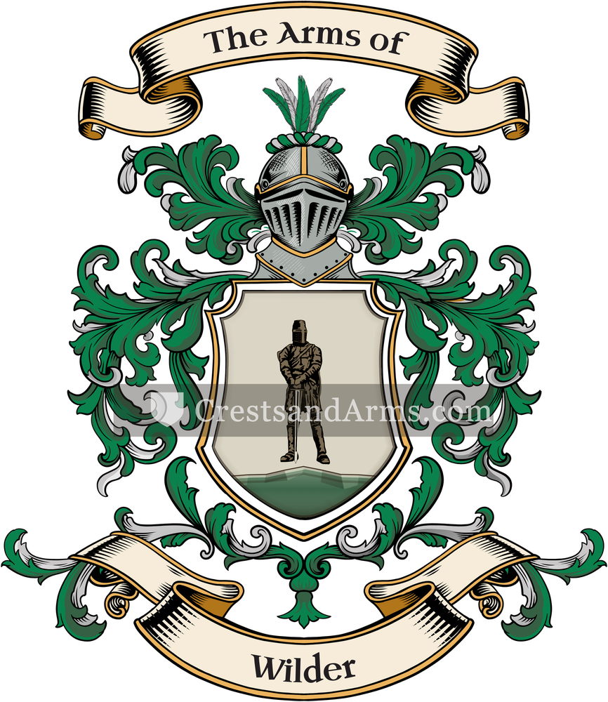 The Wilder coat of arms, drawn from the recorded blazon
