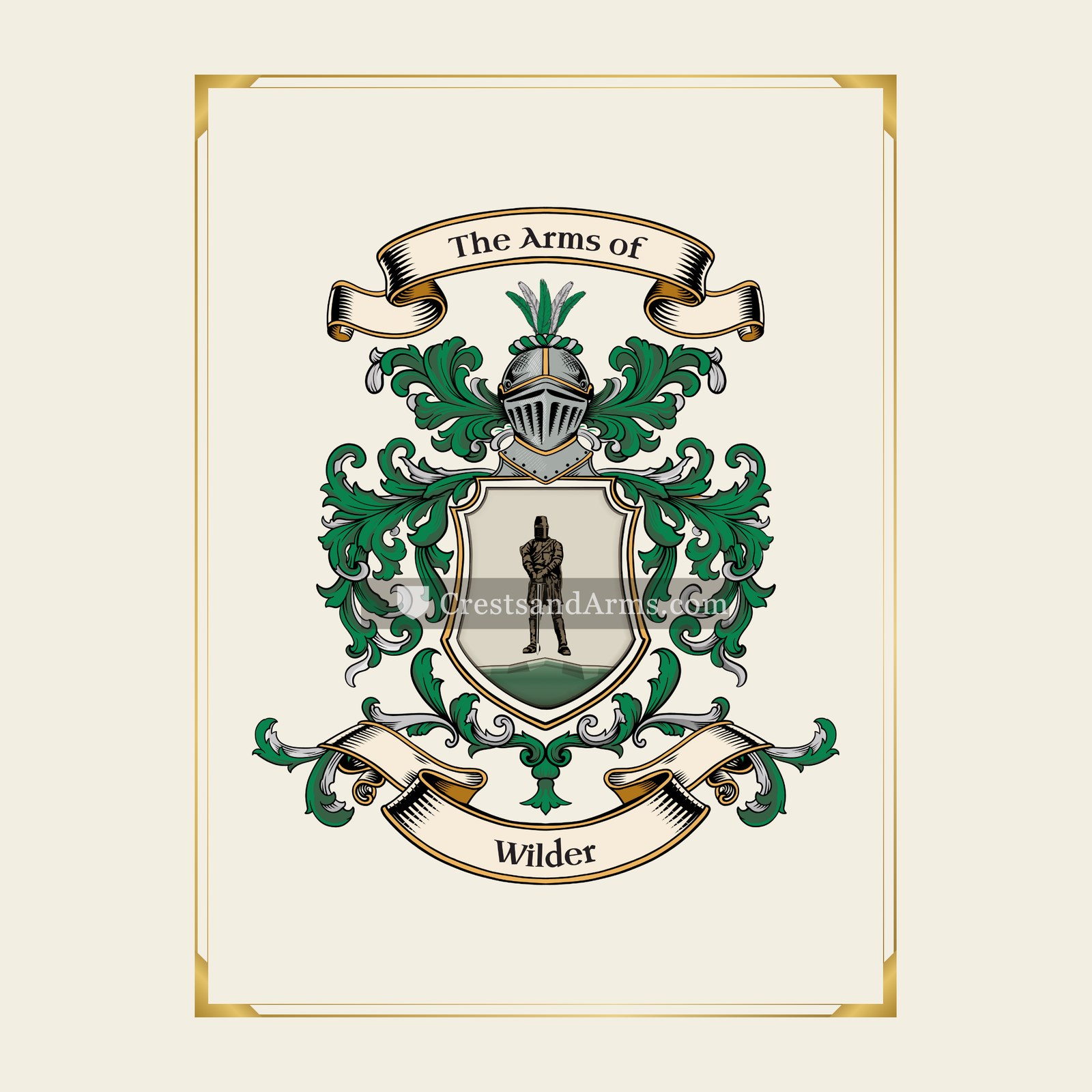With gold border