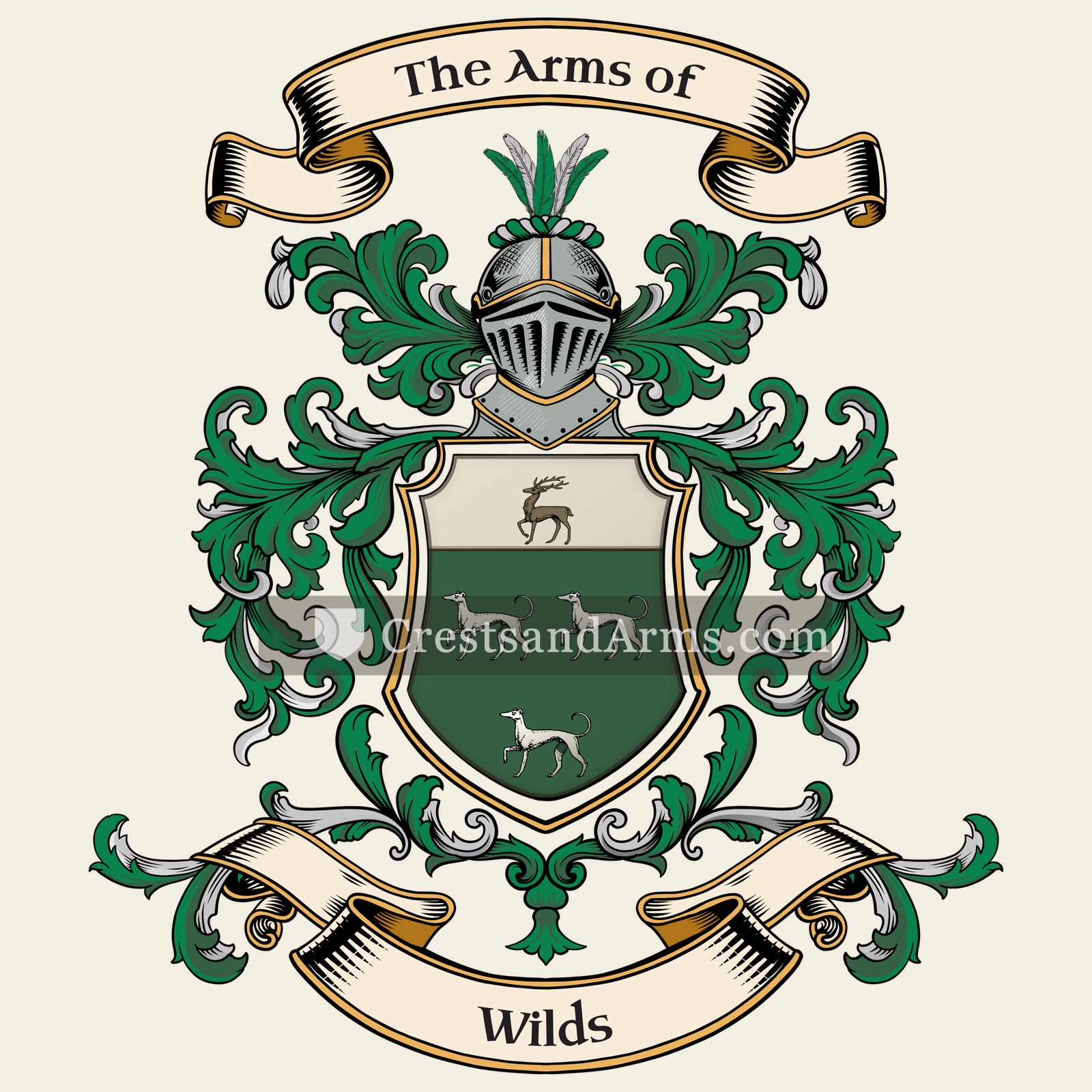 The Wilds coat of arms, drawn from the recorded blazon