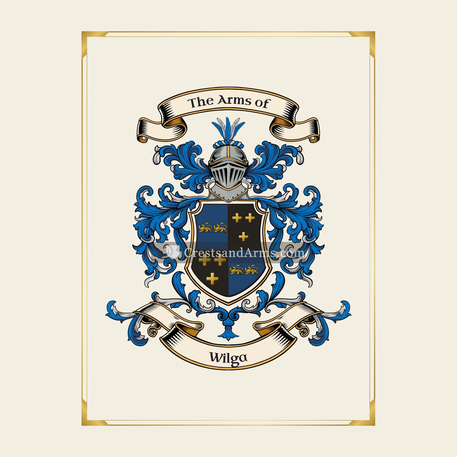 With gold border