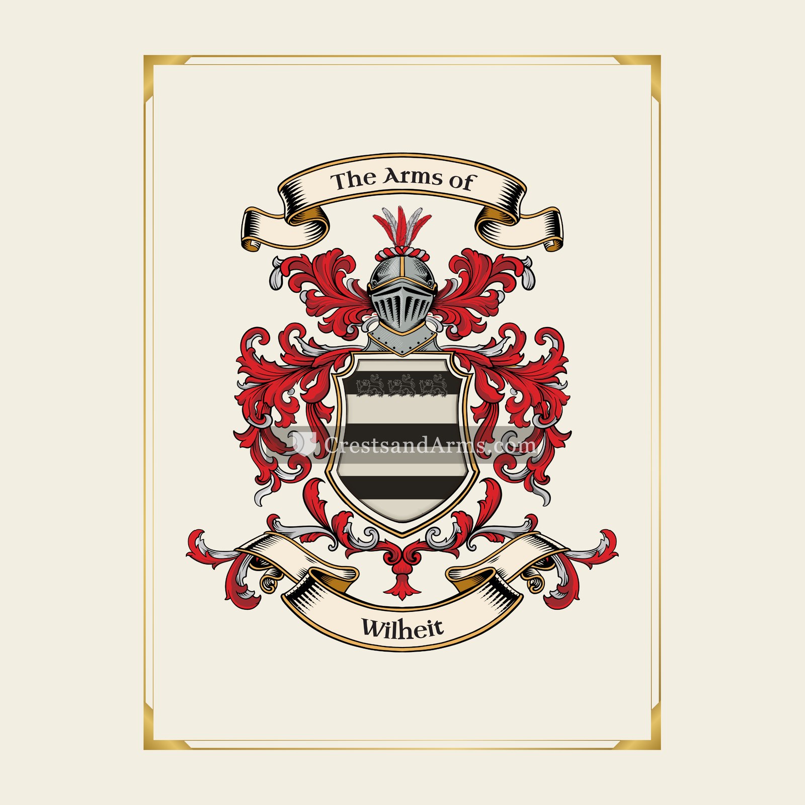 With gold border