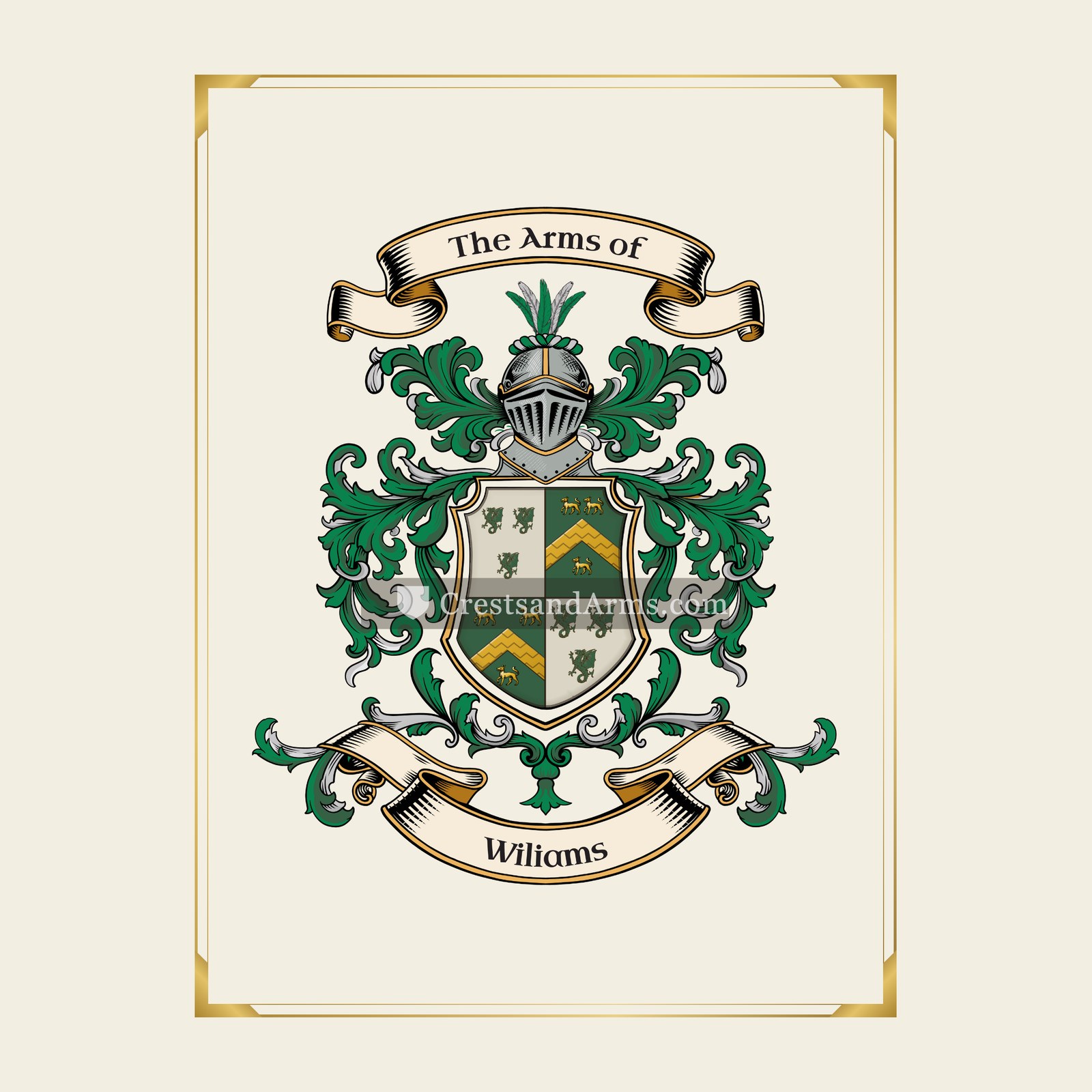 With gold border