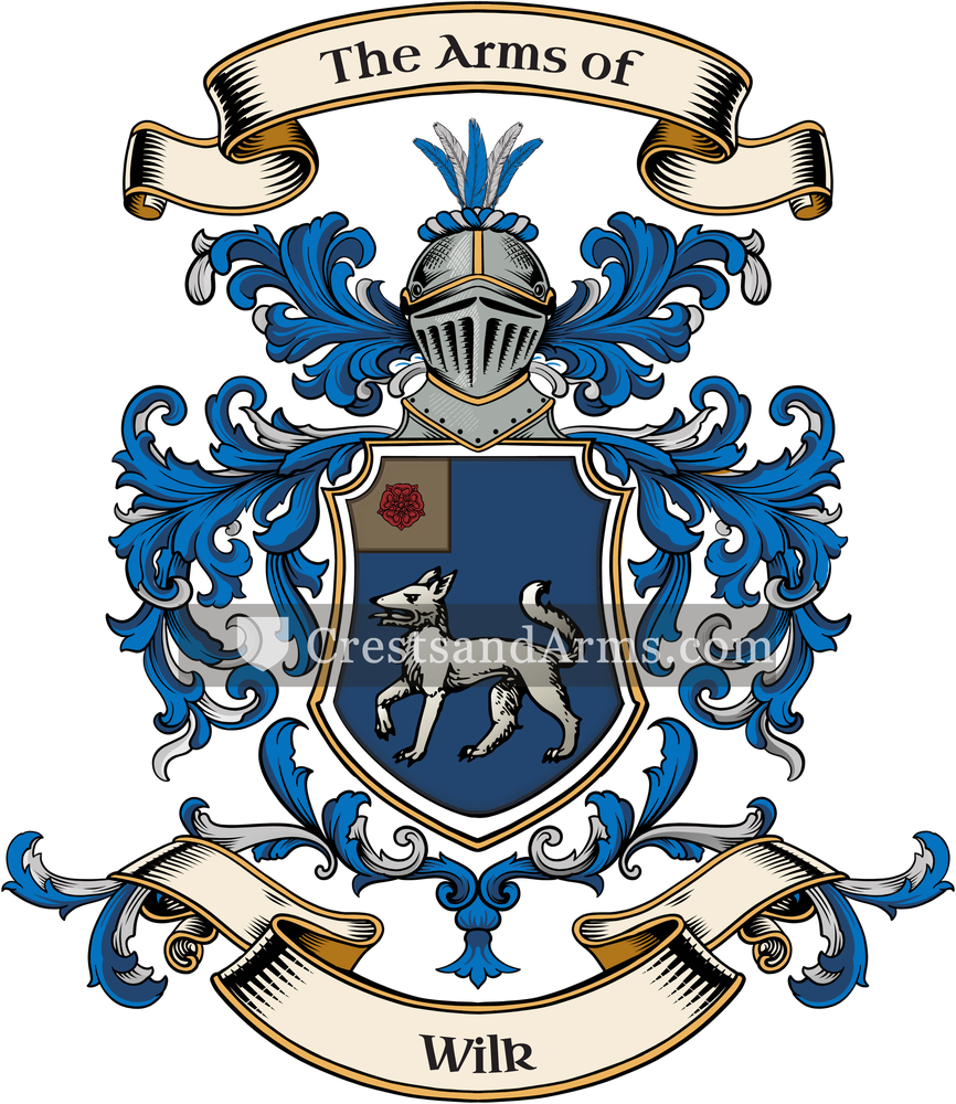 The Wilk coat of arms, drawn from the recorded blazon
