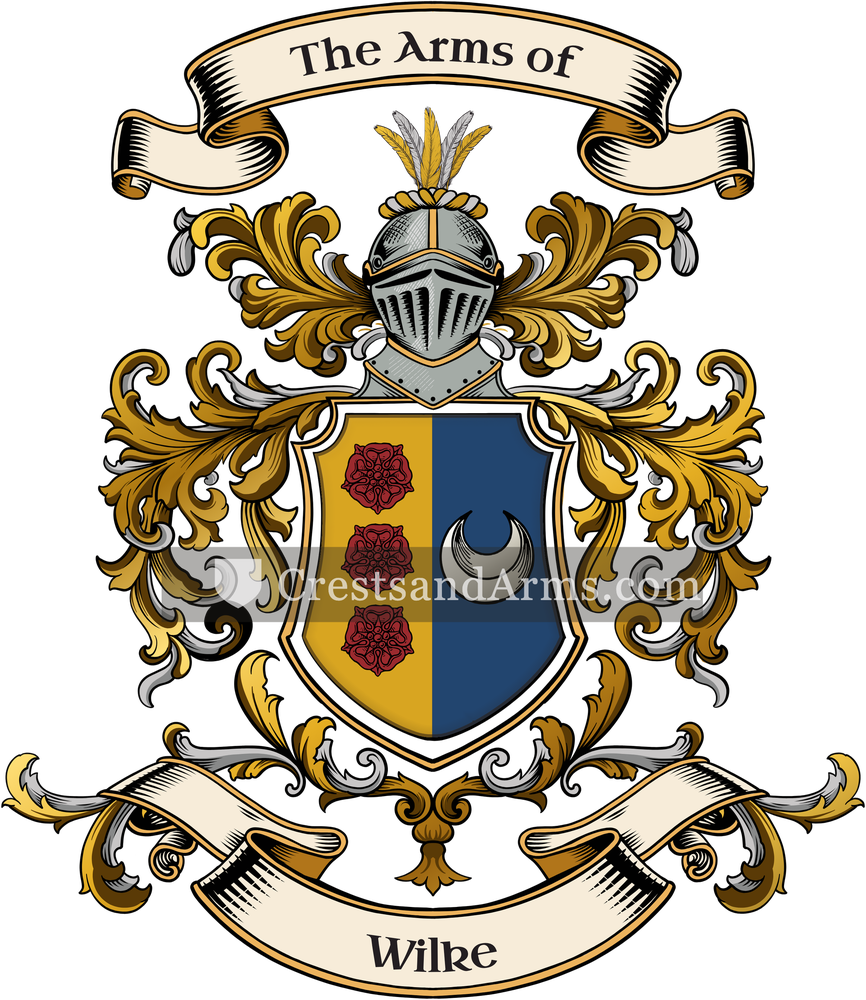 The Wilke coat of arms, drawn from the recorded blazon