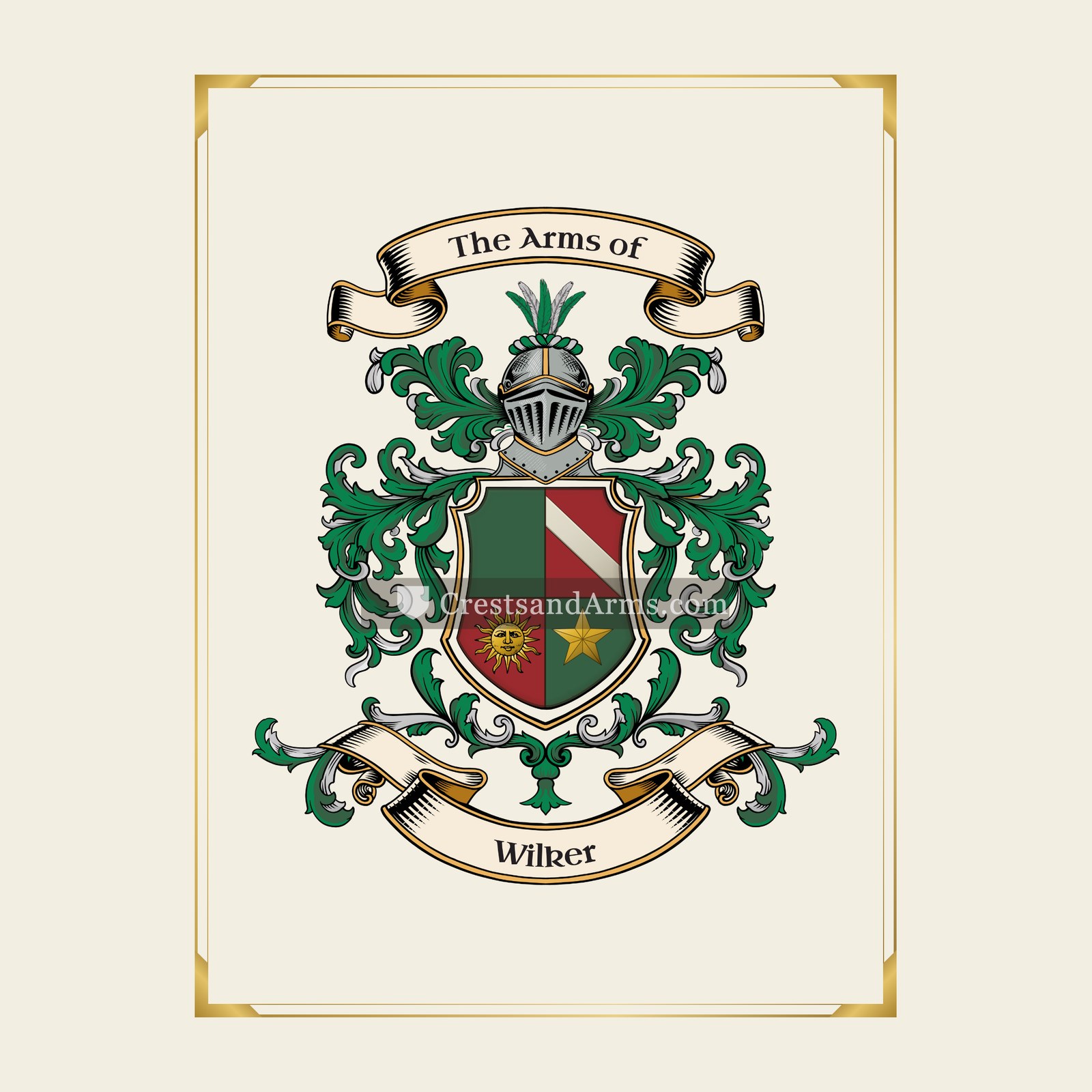 With gold border