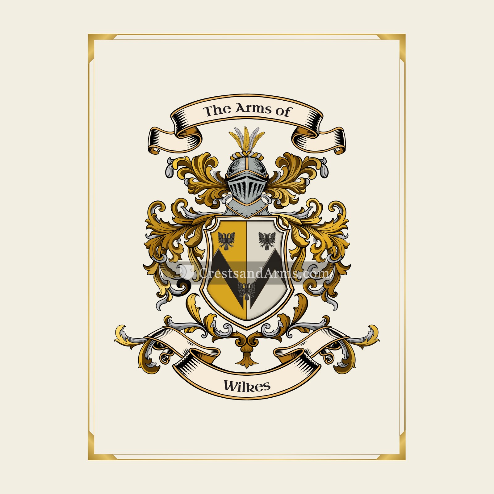 With gold border