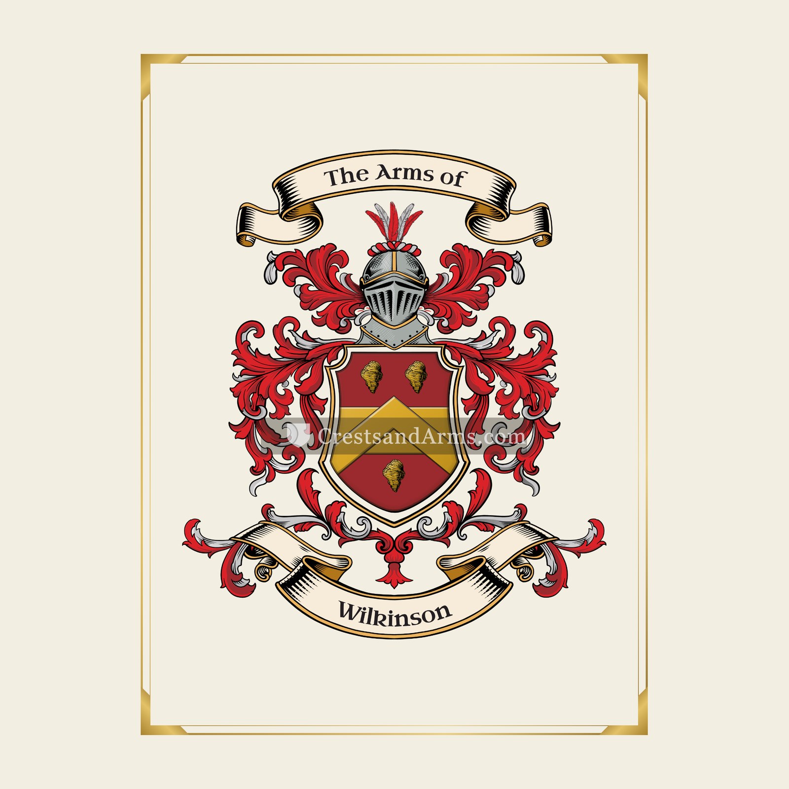 With gold border