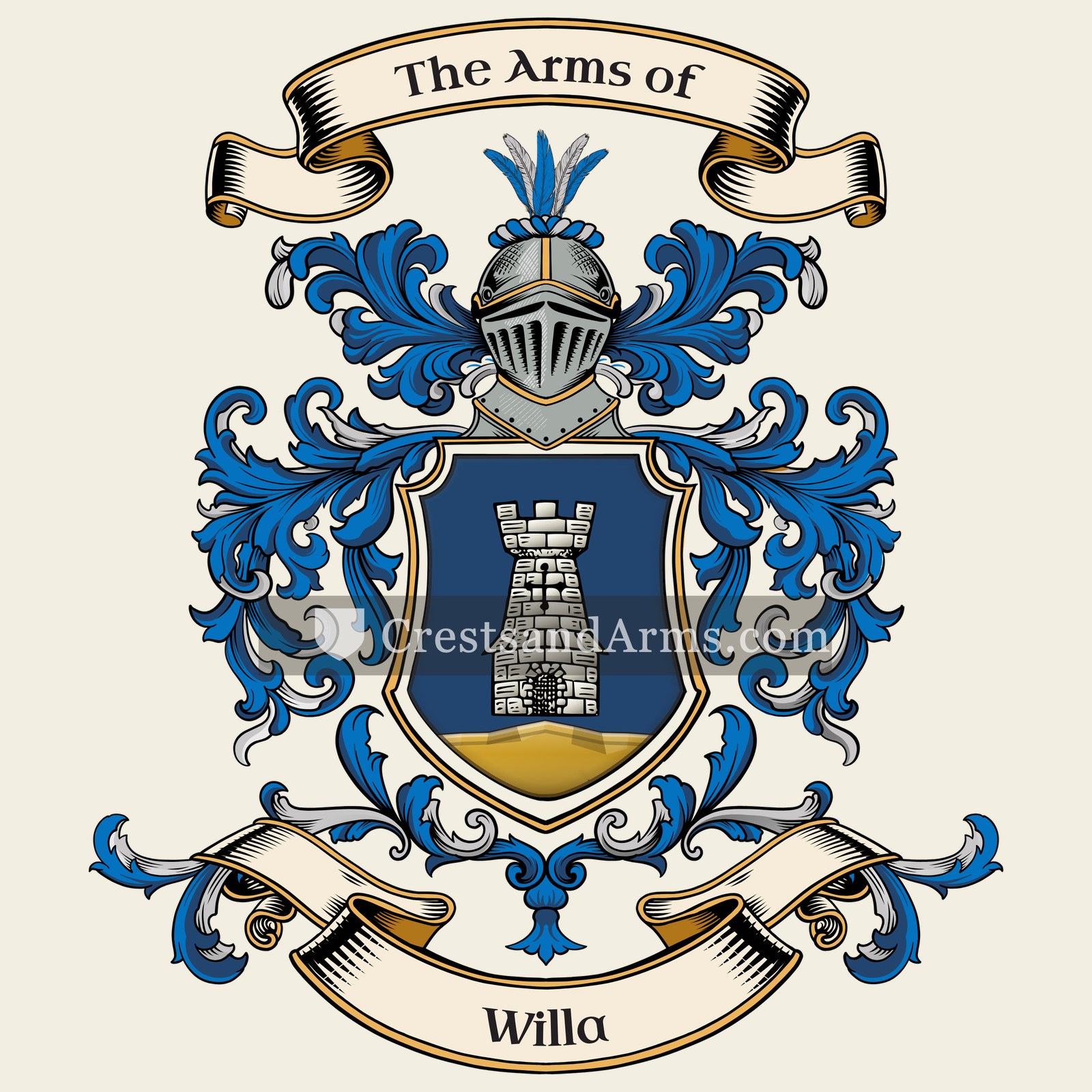 The Willa coat of arms, drawn from the recorded blazon