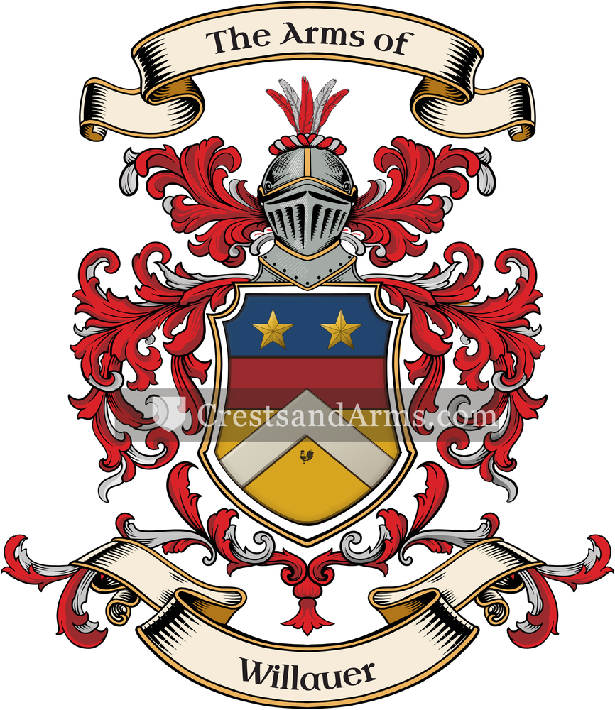 The Willauer coat of arms, drawn from the recorded blazon