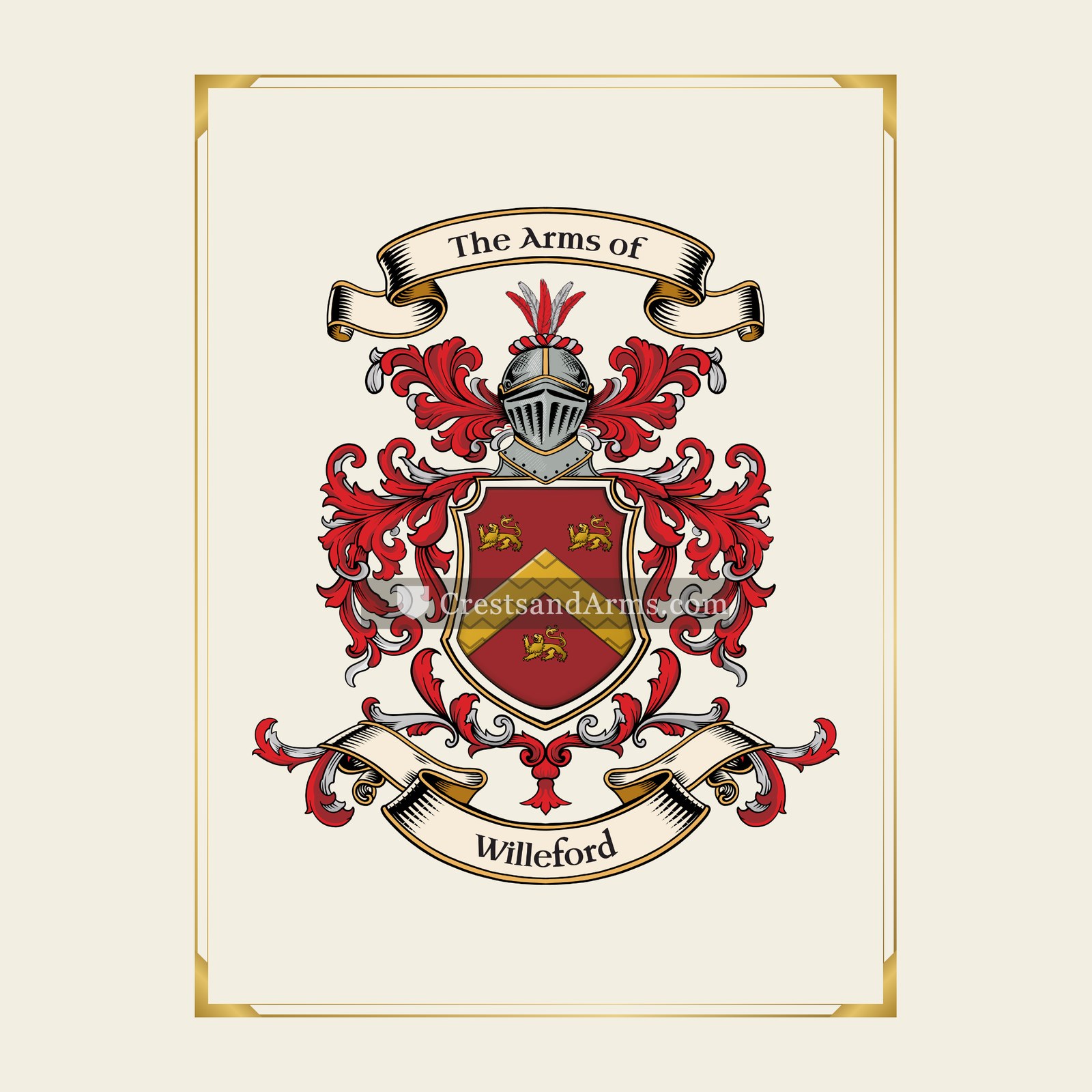 With gold border