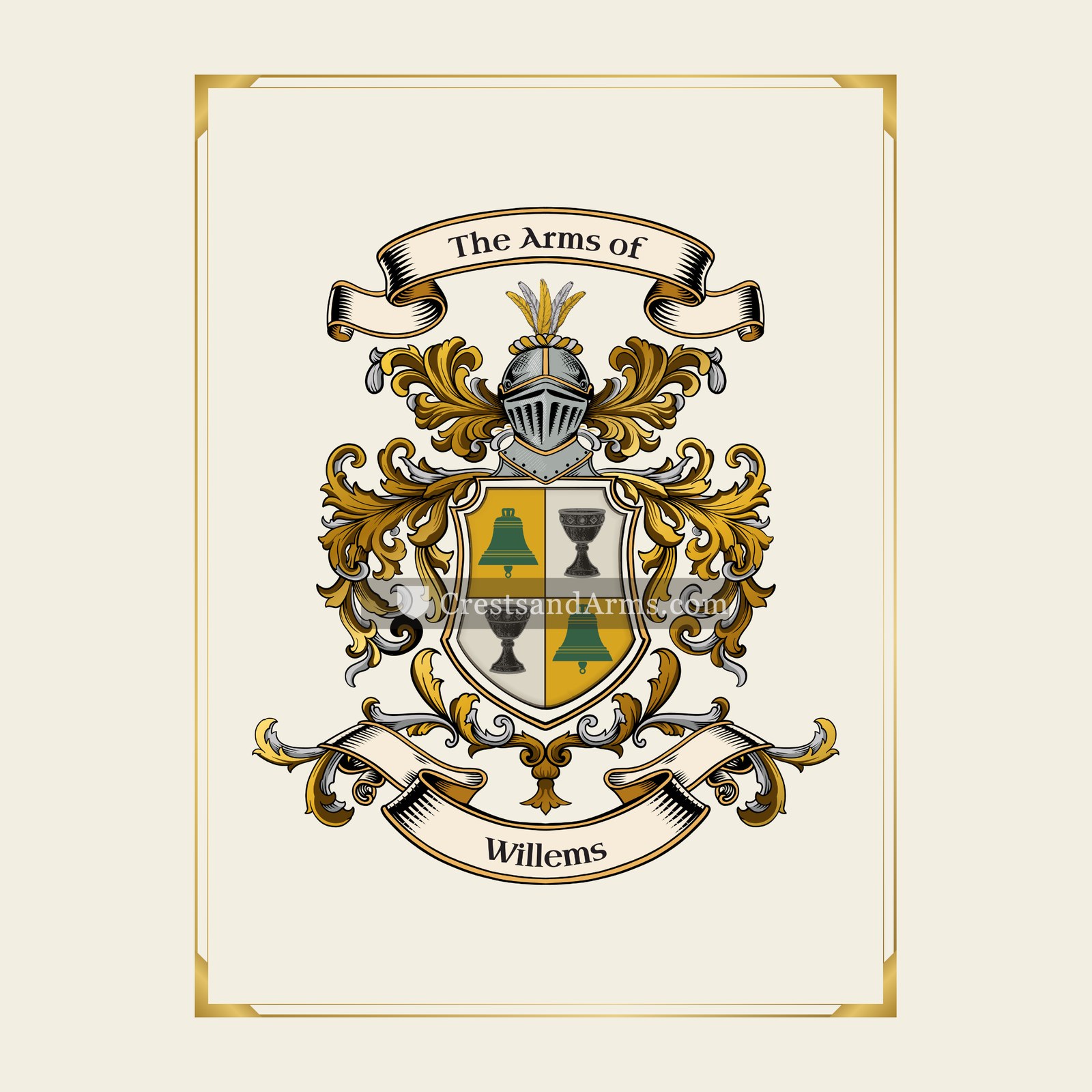 With gold border
