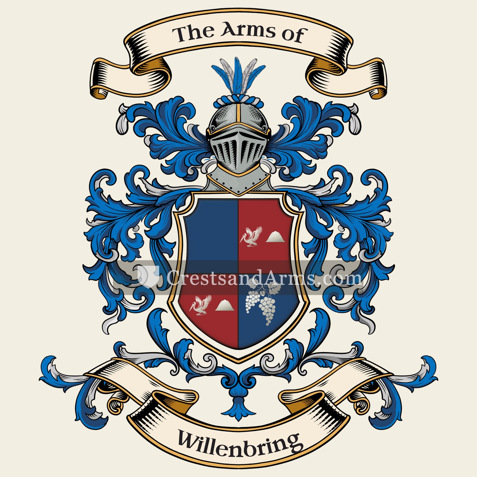 The Willenbring coat of arms, drawn from the recorded blazon