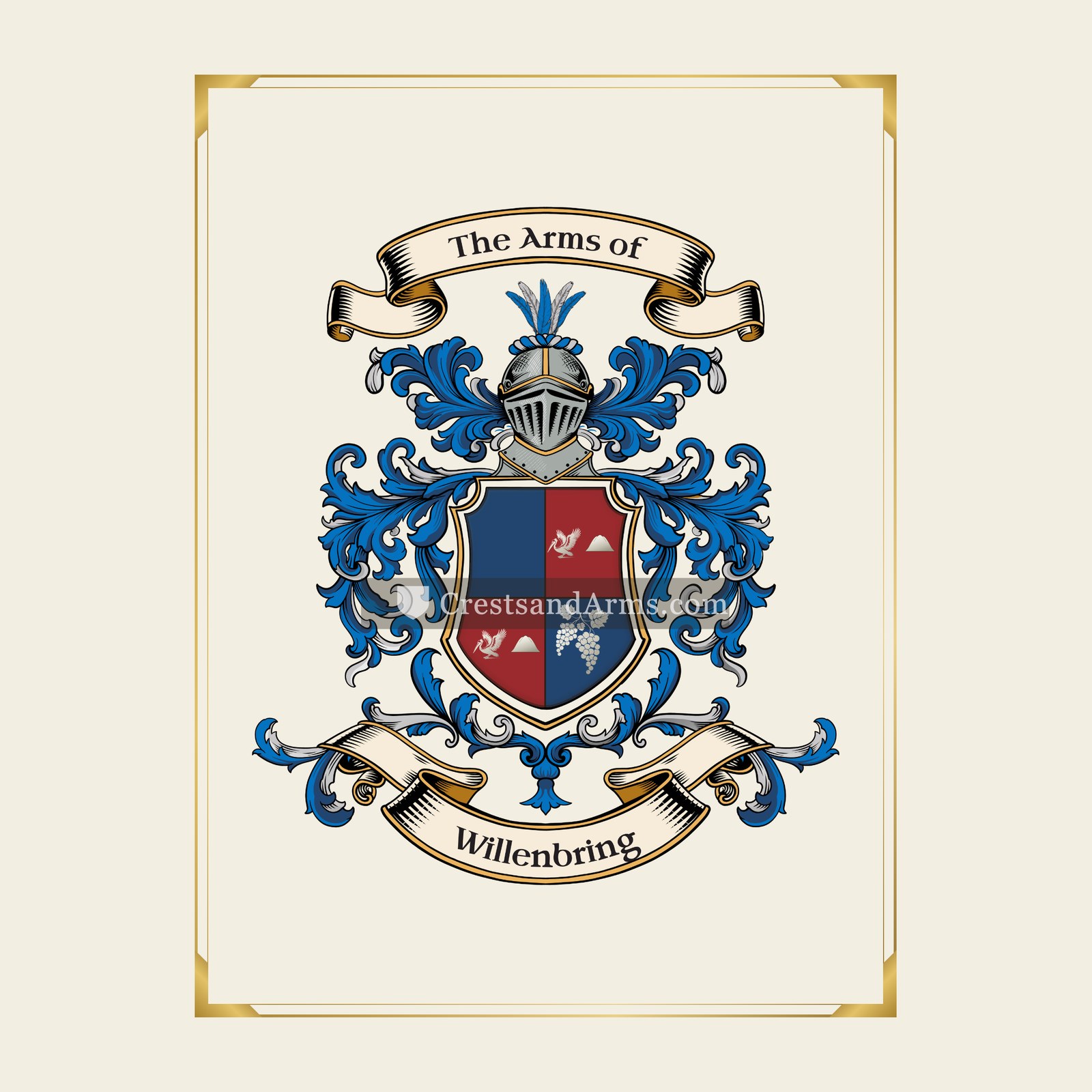With gold border