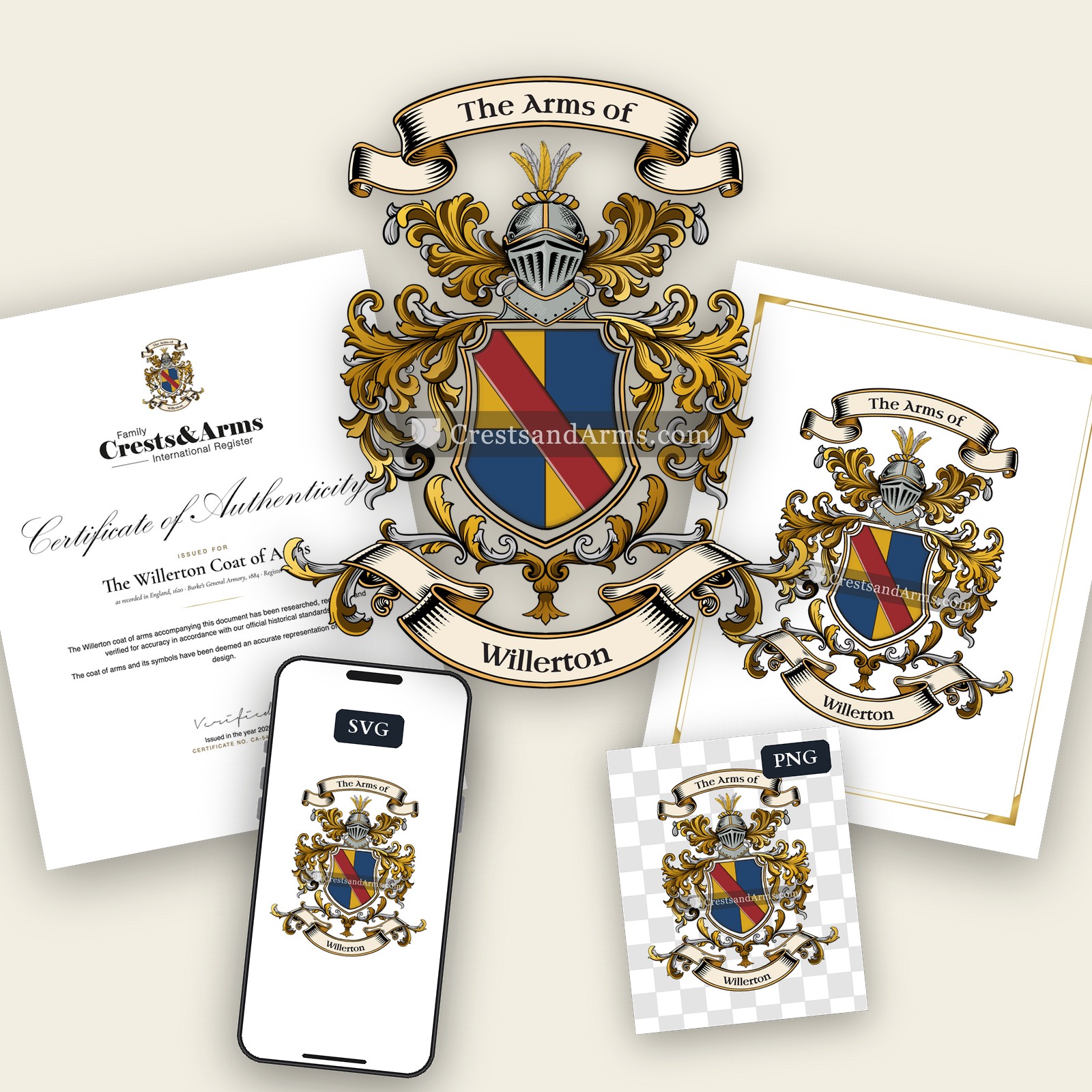 The Willerton arms on the coat of arms — digital pack