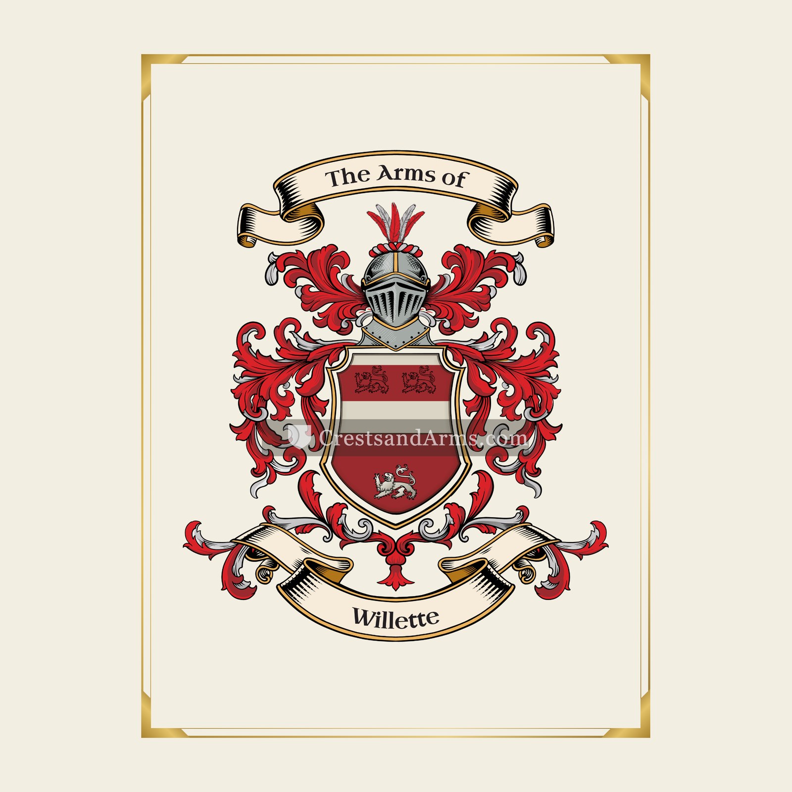 With gold border