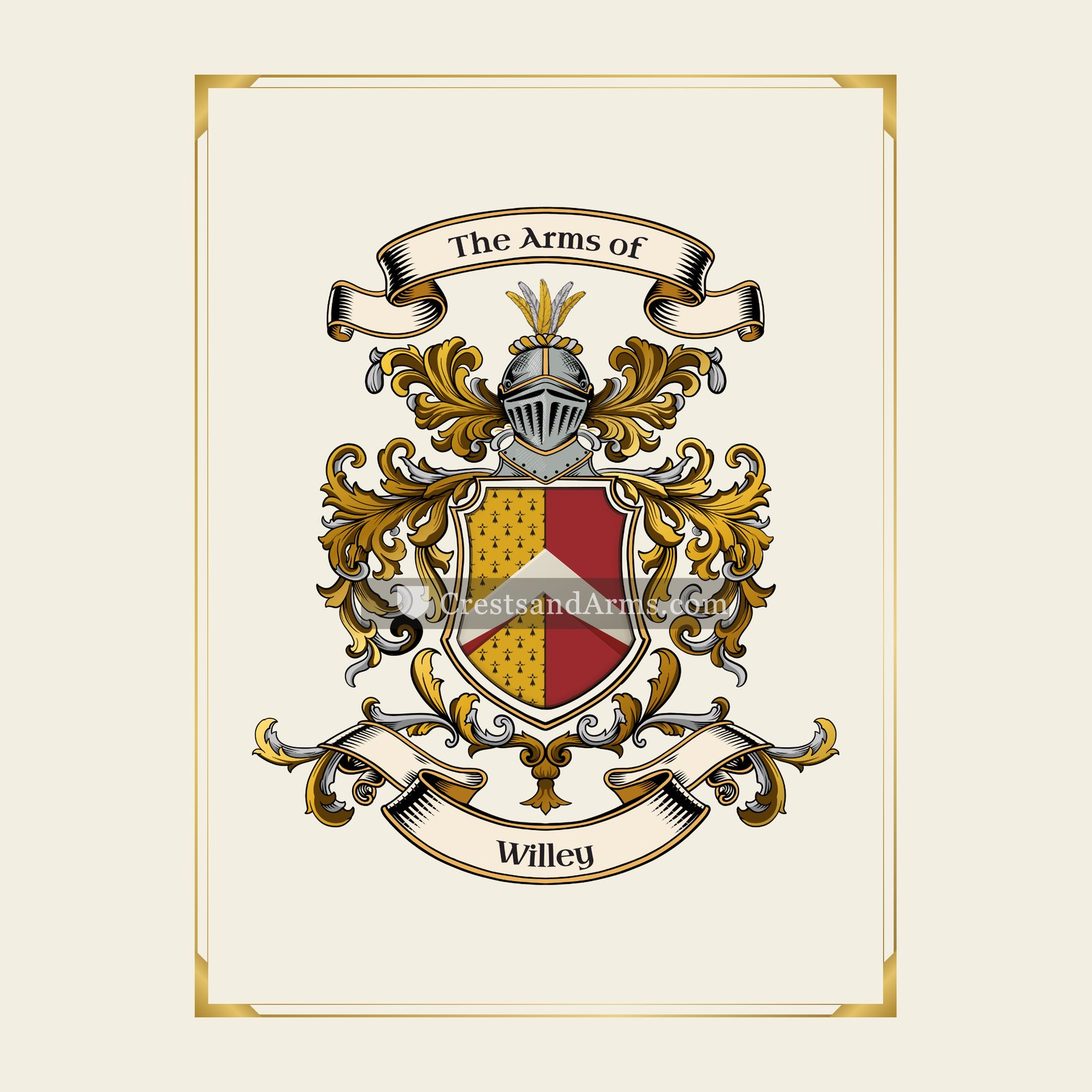 With gold border