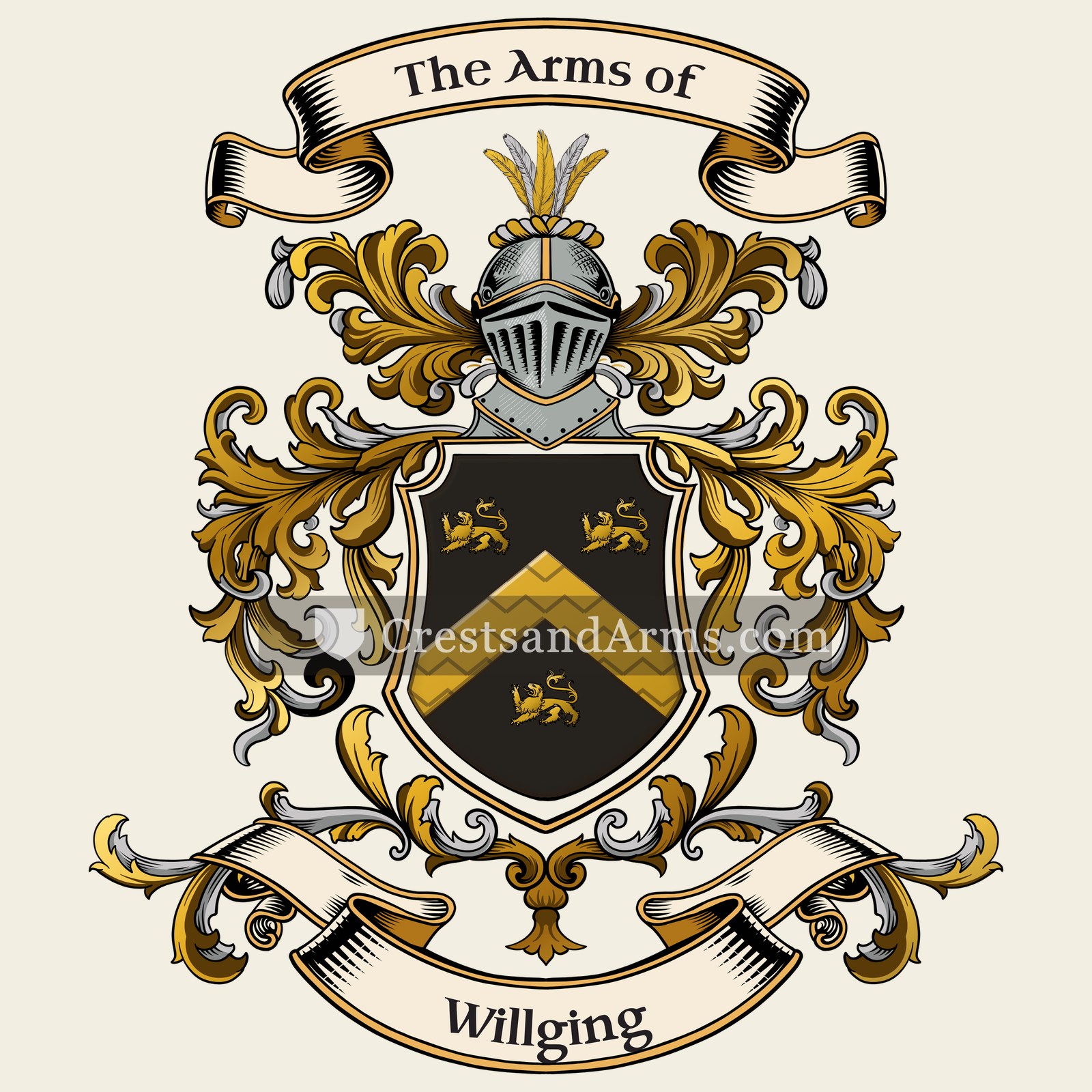 The Willging coat of arms, drawn from the recorded blazon