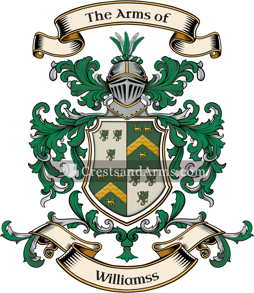 The Williamss coat of arms, drawn from the recorded blazon