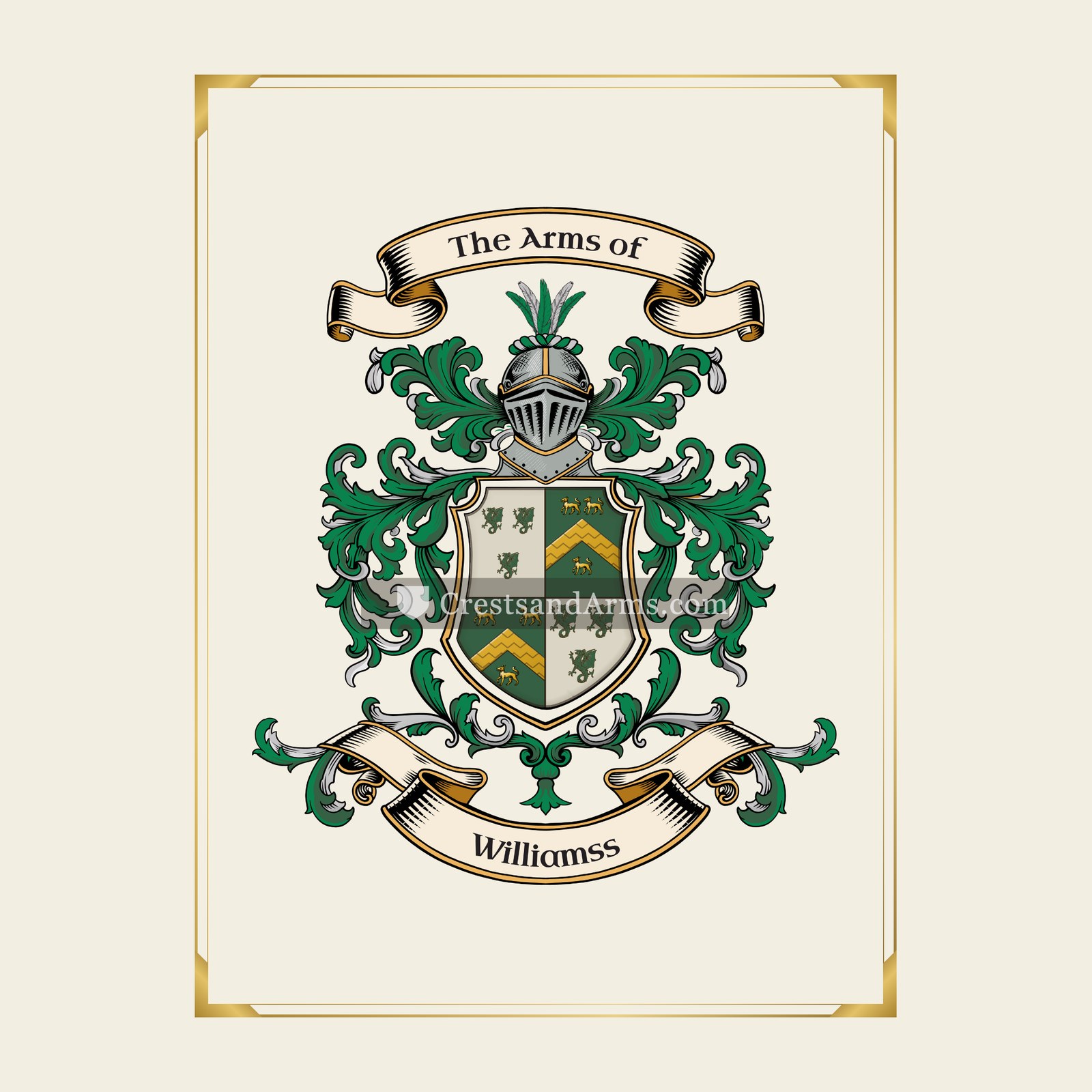 With gold border