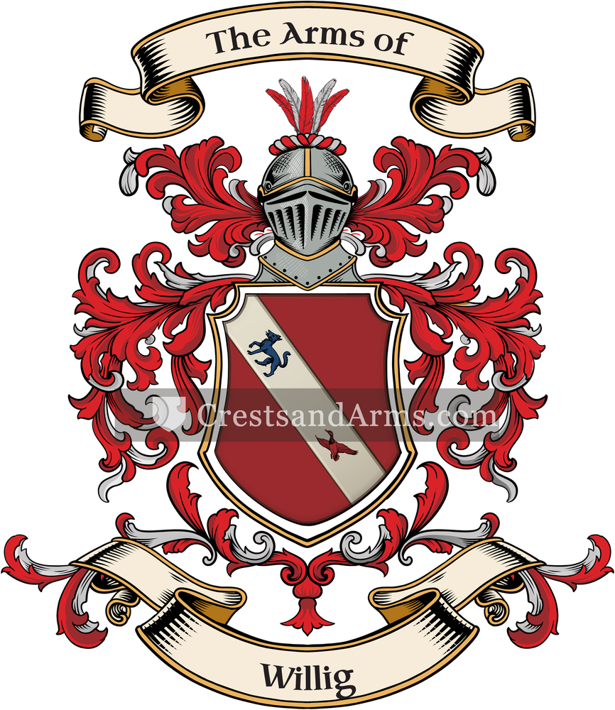 The Willig coat of arms, drawn from the recorded blazon