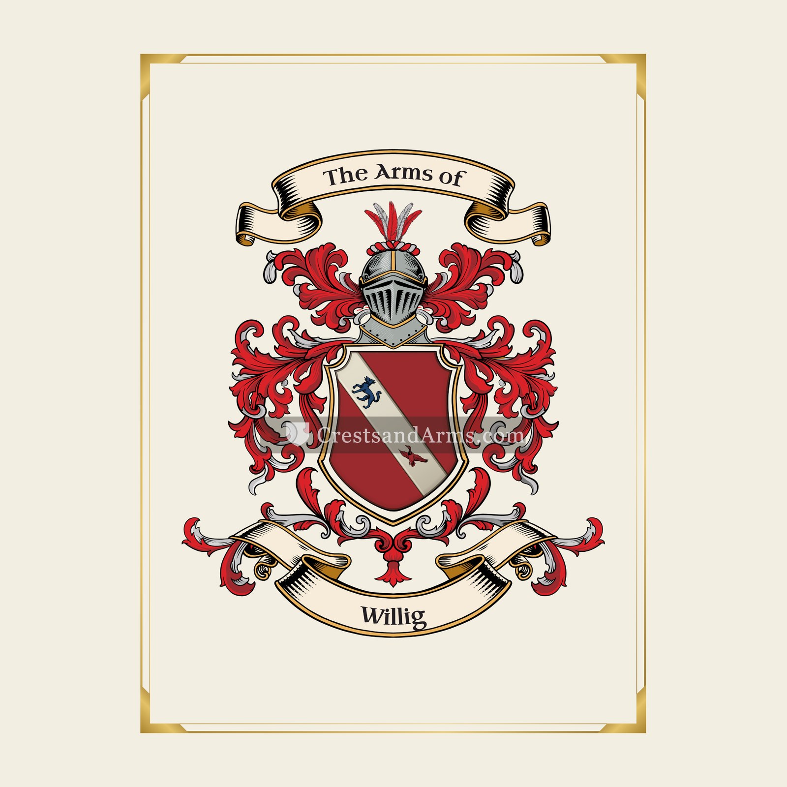 With gold border