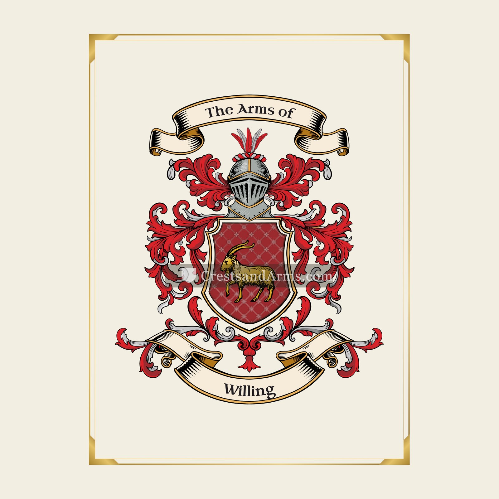 With gold border