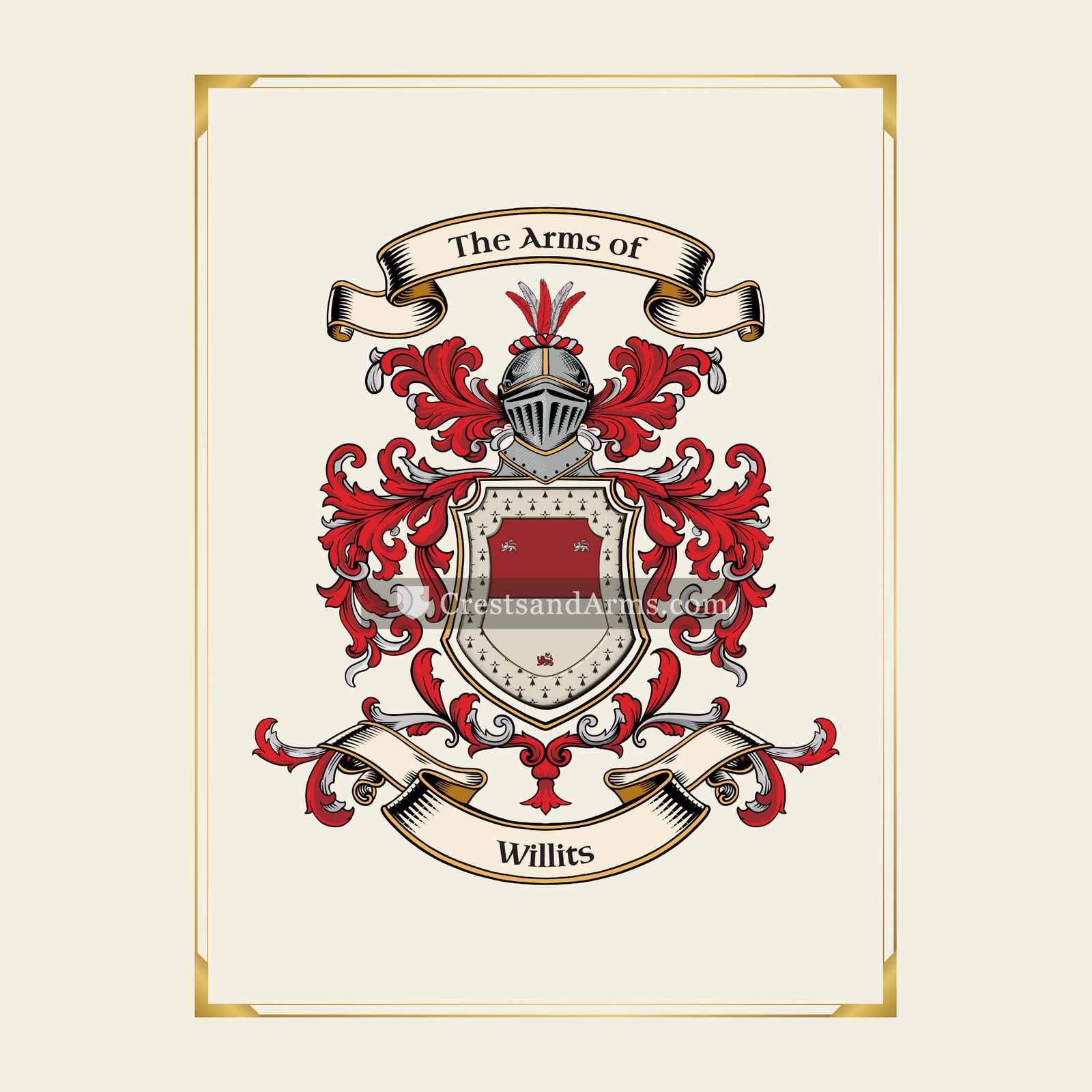 With gold border
