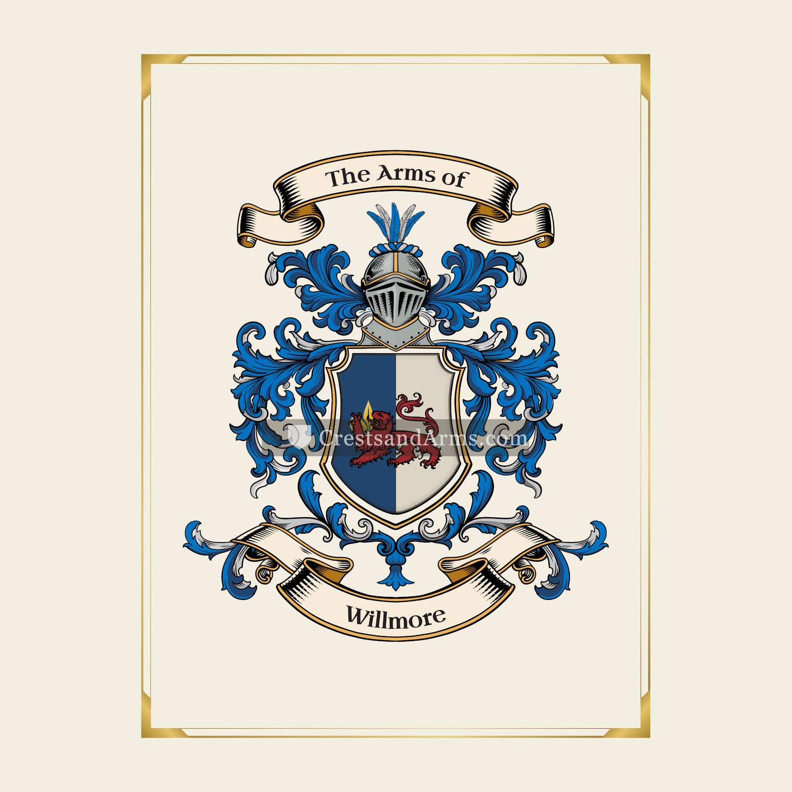 With gold border