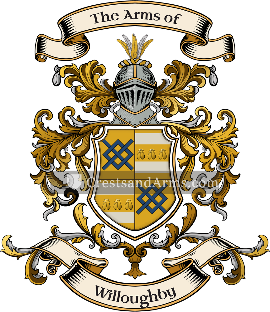 The Willoughby coat of arms, drawn from the recorded blazon