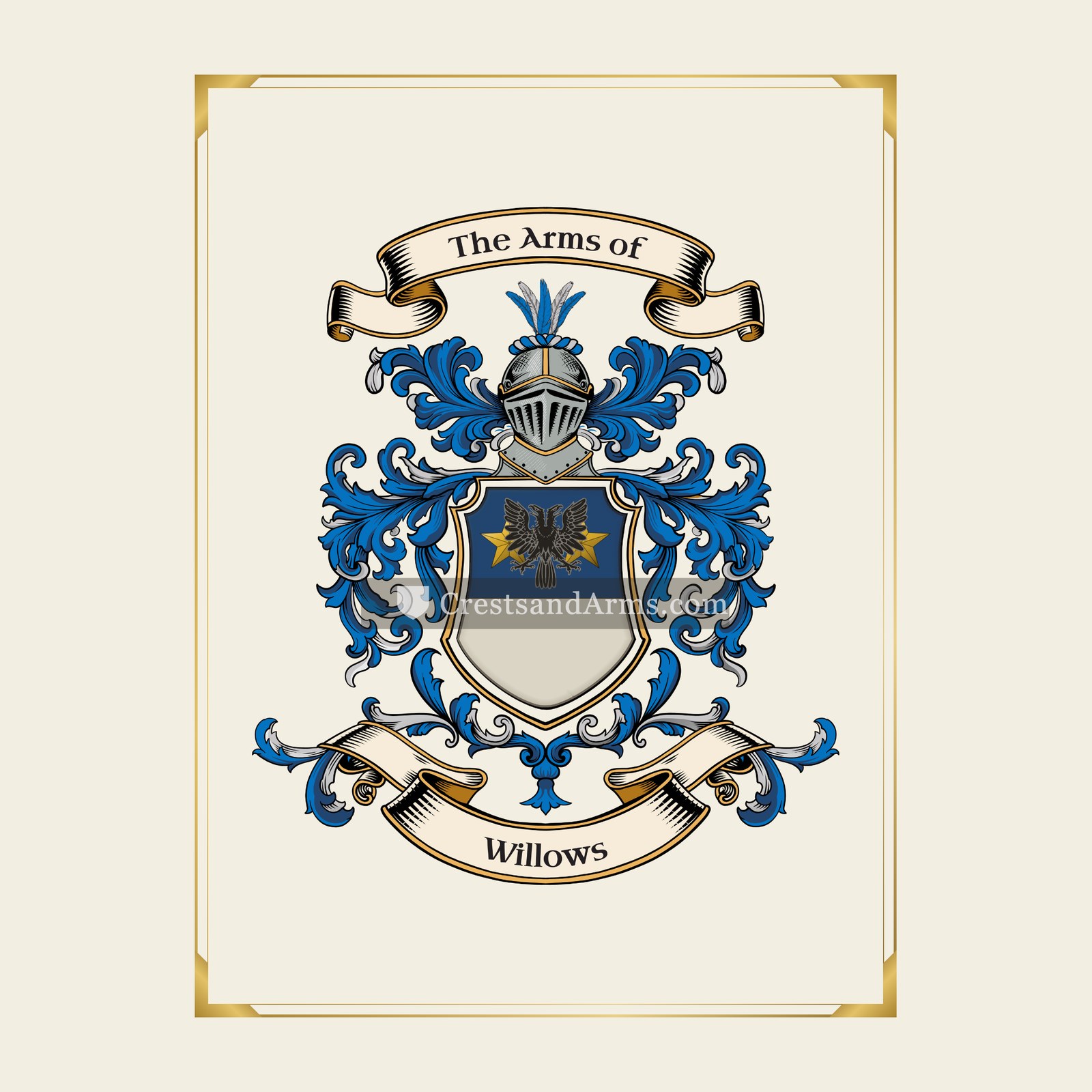 With gold border