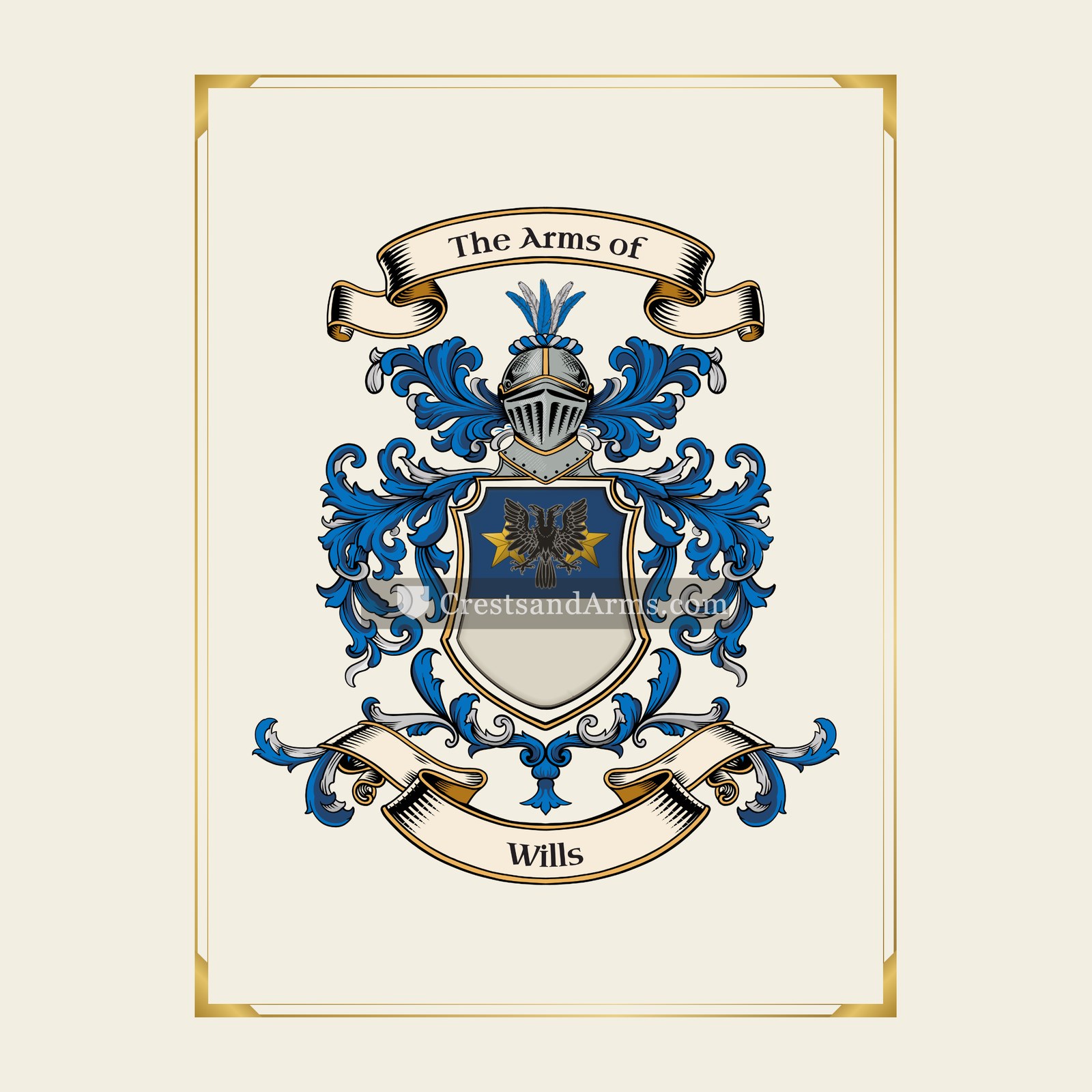 With gold border