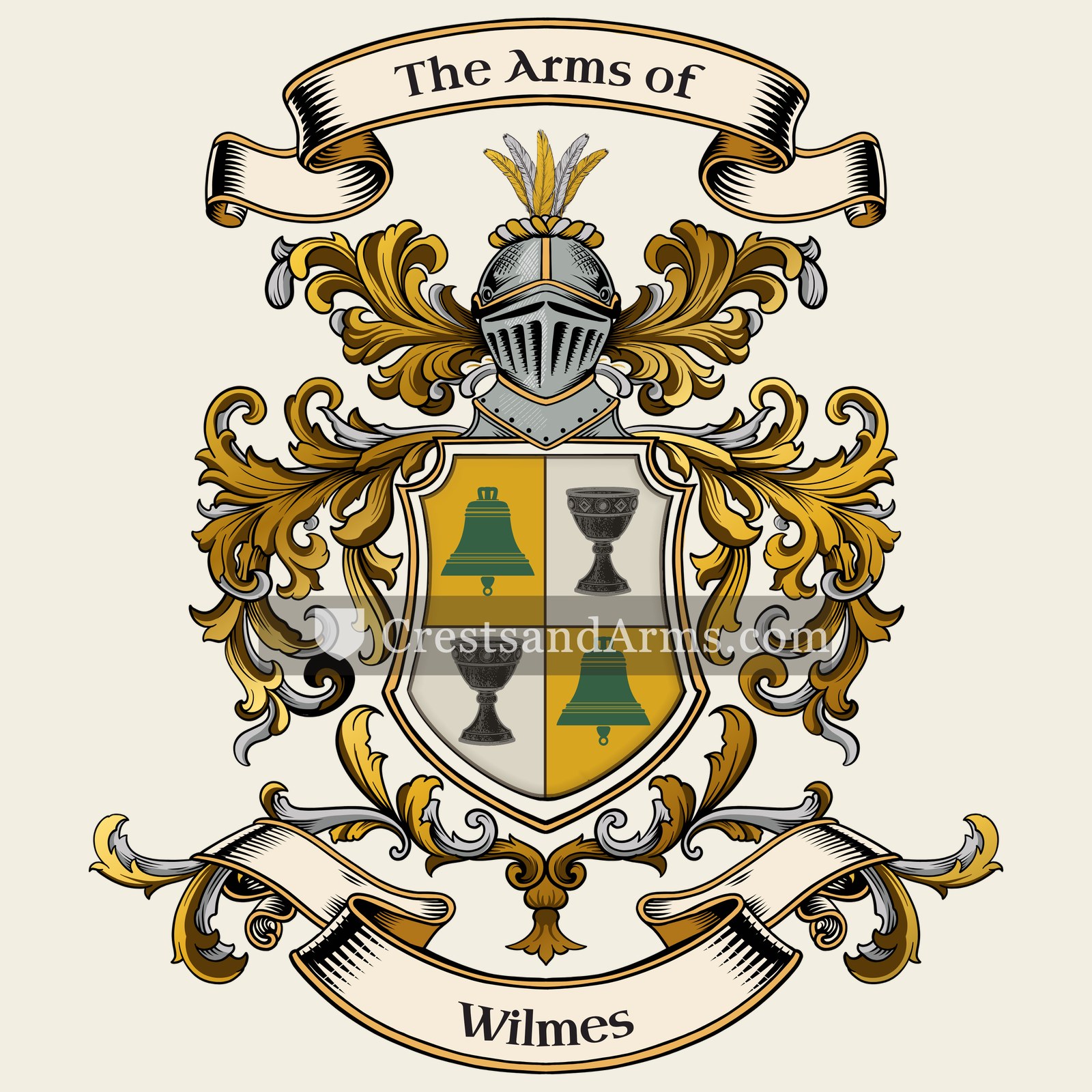 The Wilmes coat of arms, drawn from the recorded blazon