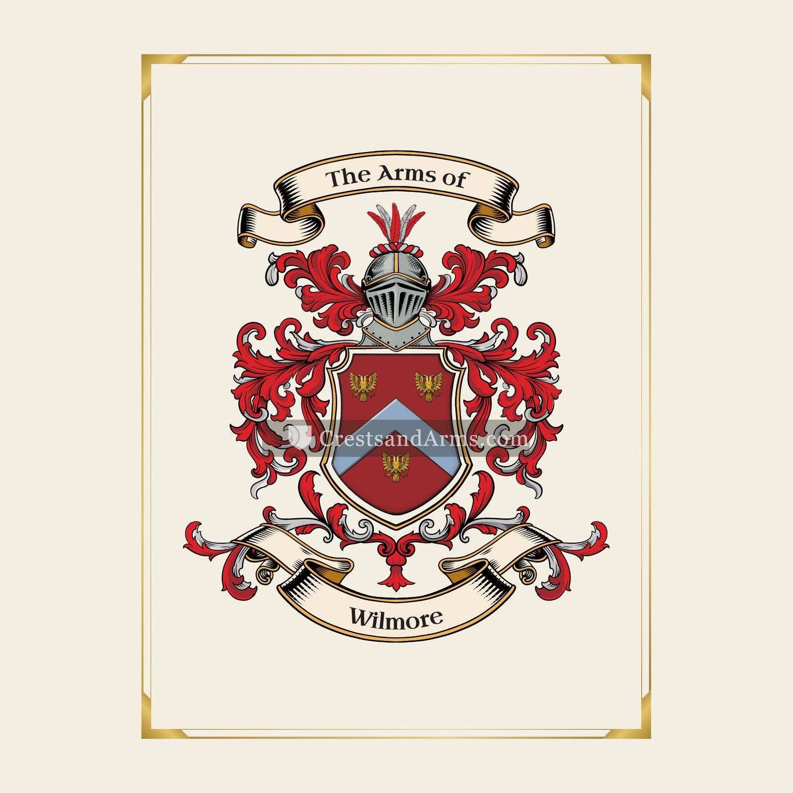 With gold border
