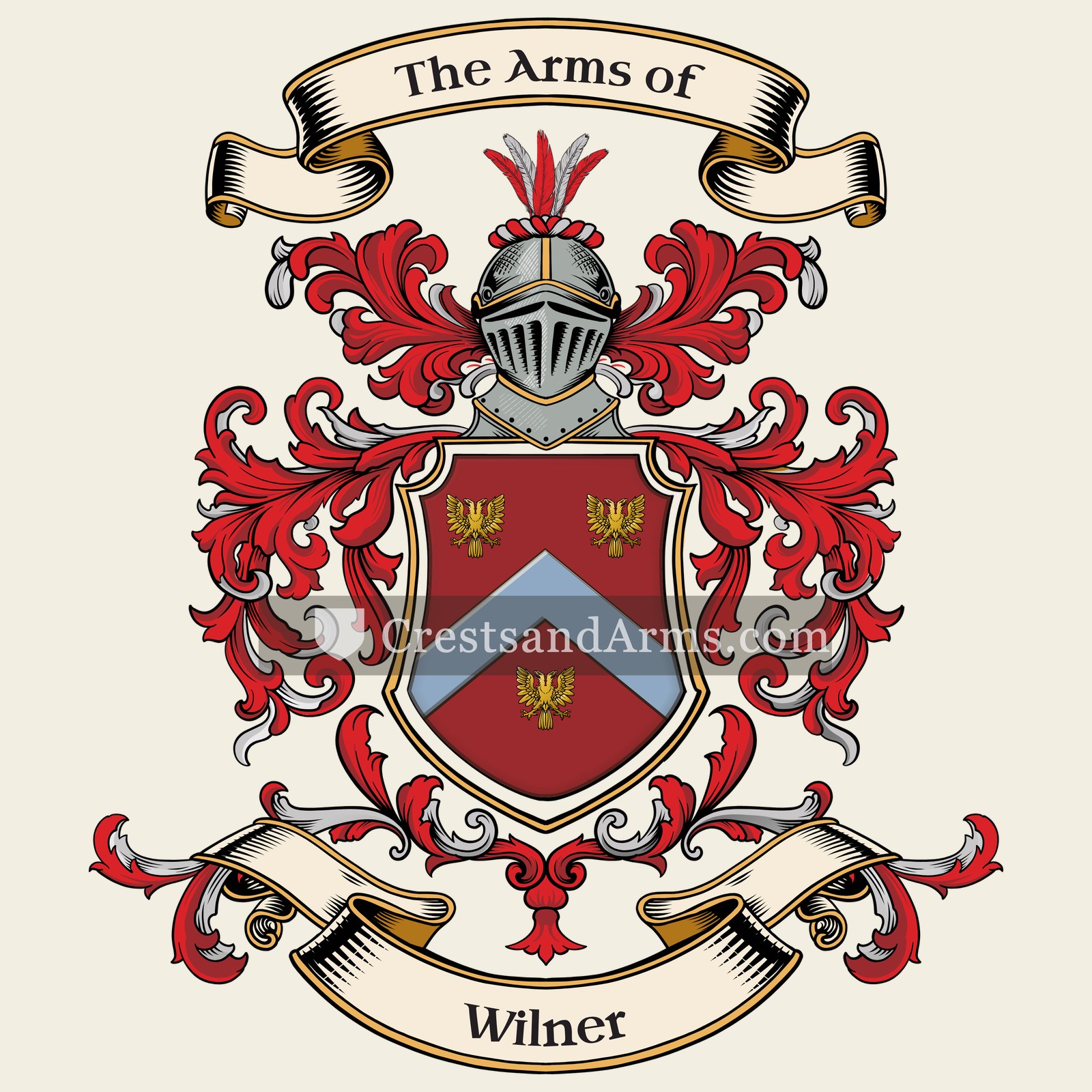 The Wilner coat of arms, drawn from the recorded blazon