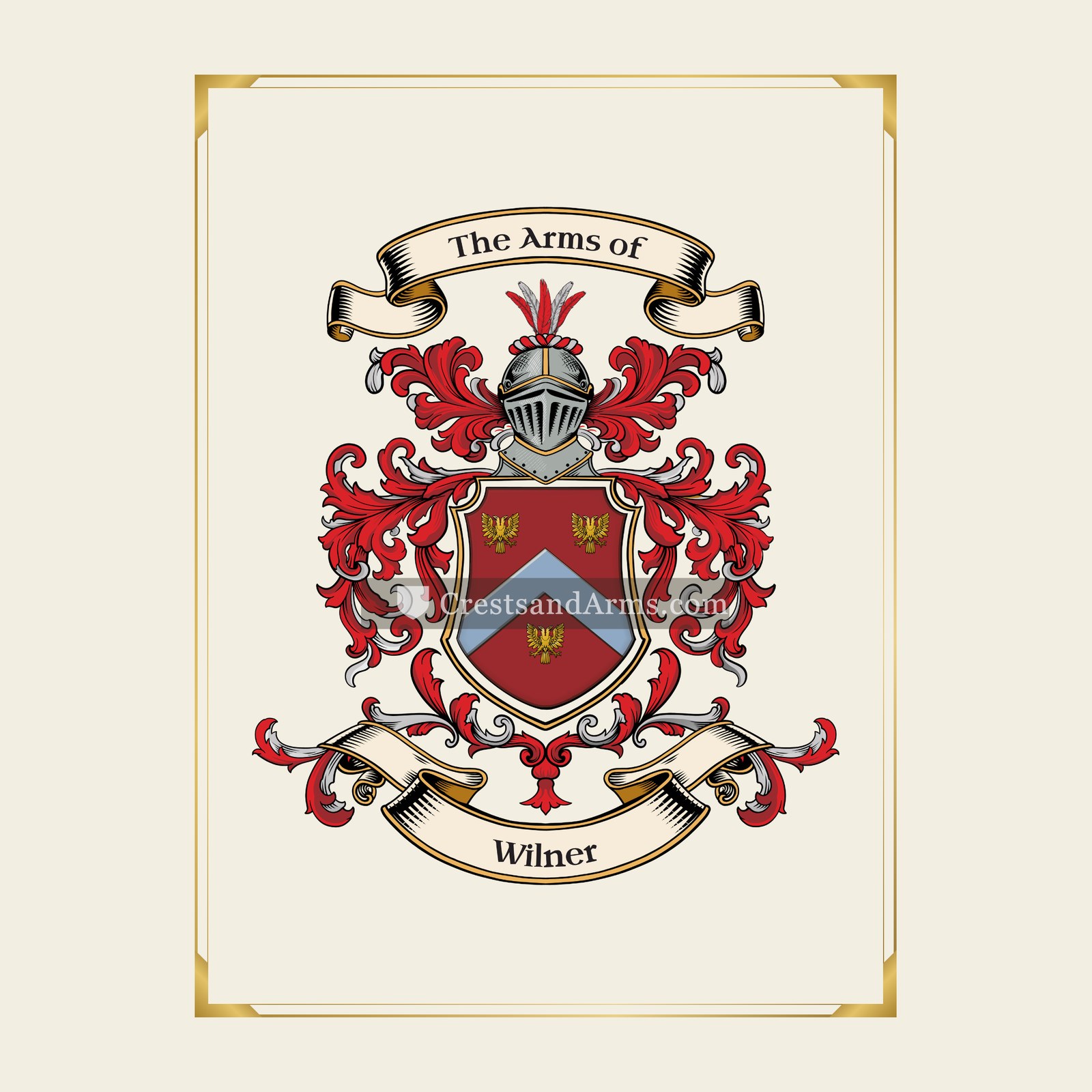 With gold border