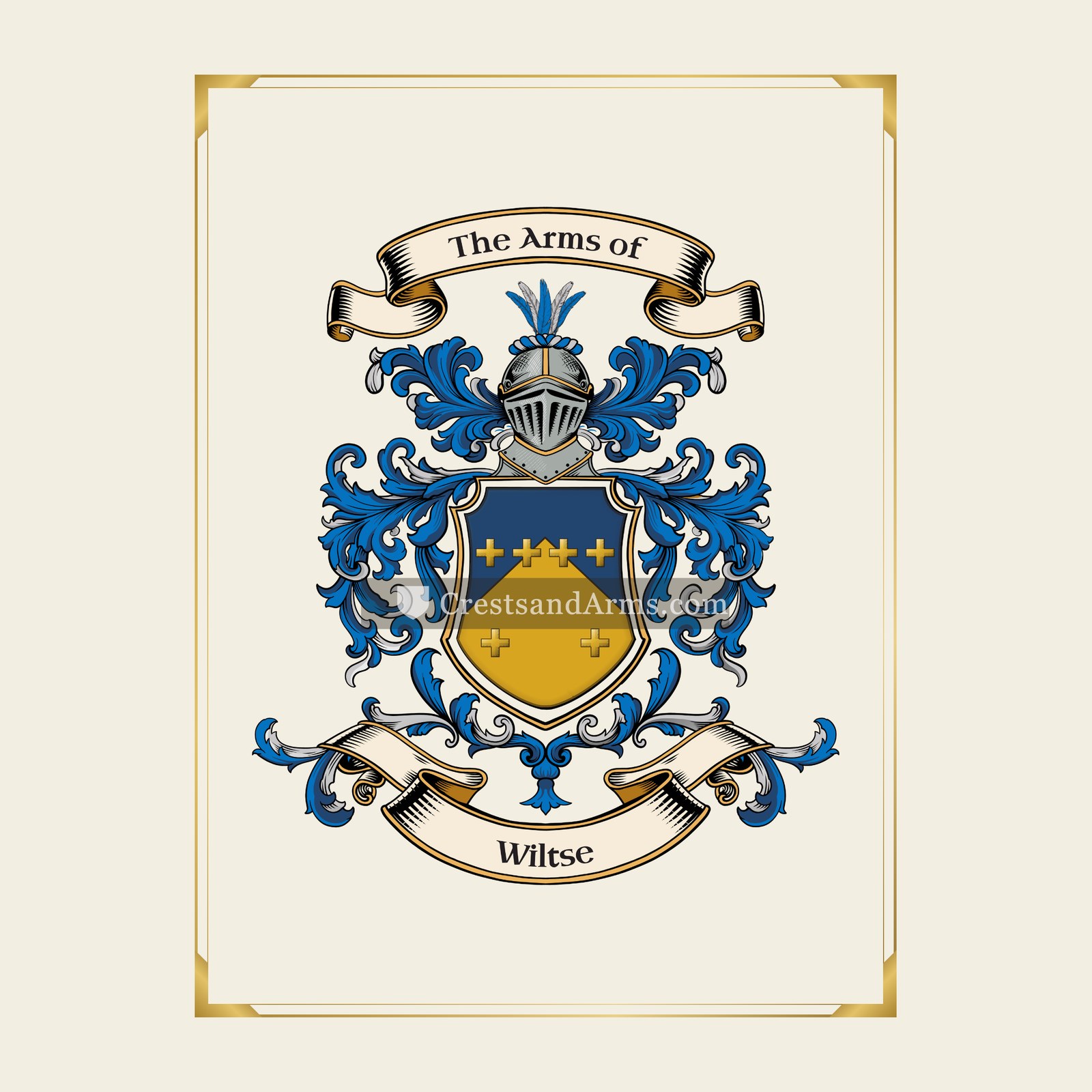 With gold border