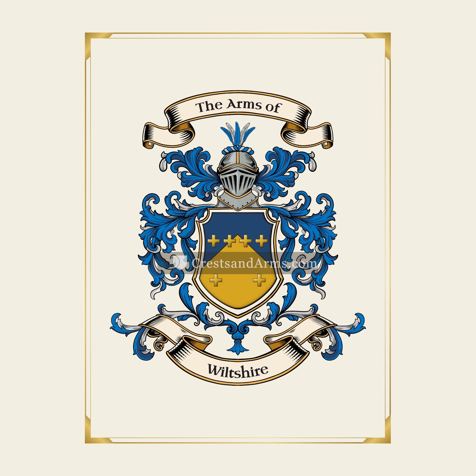 With gold border