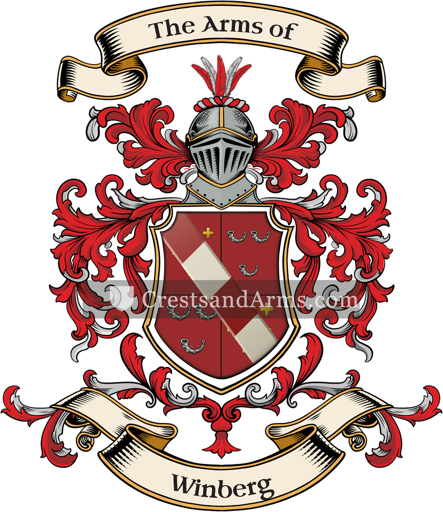 The Winberg coat of arms, drawn from the recorded blazon
