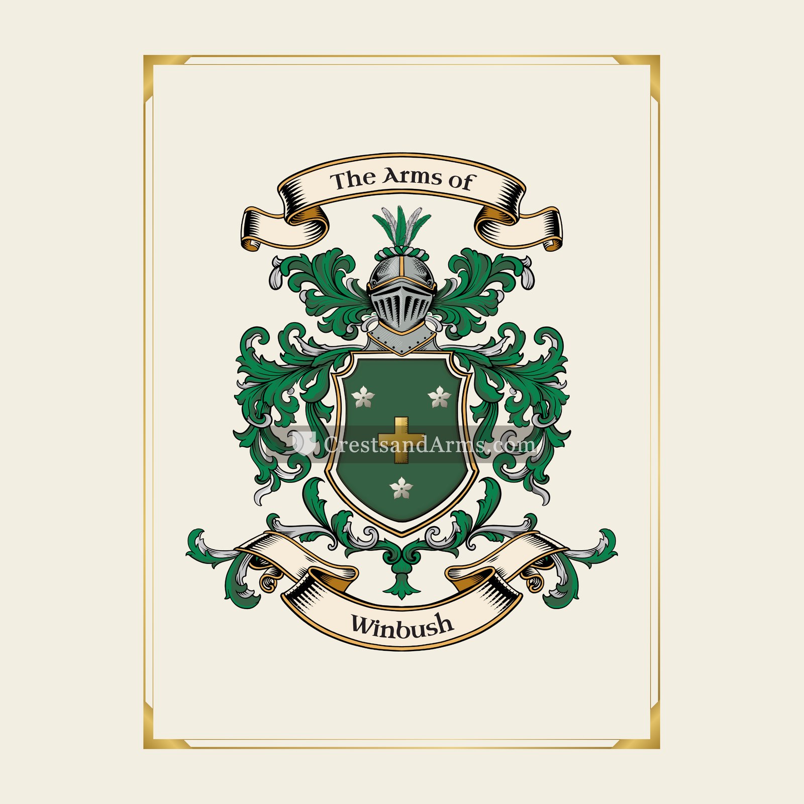 With gold border