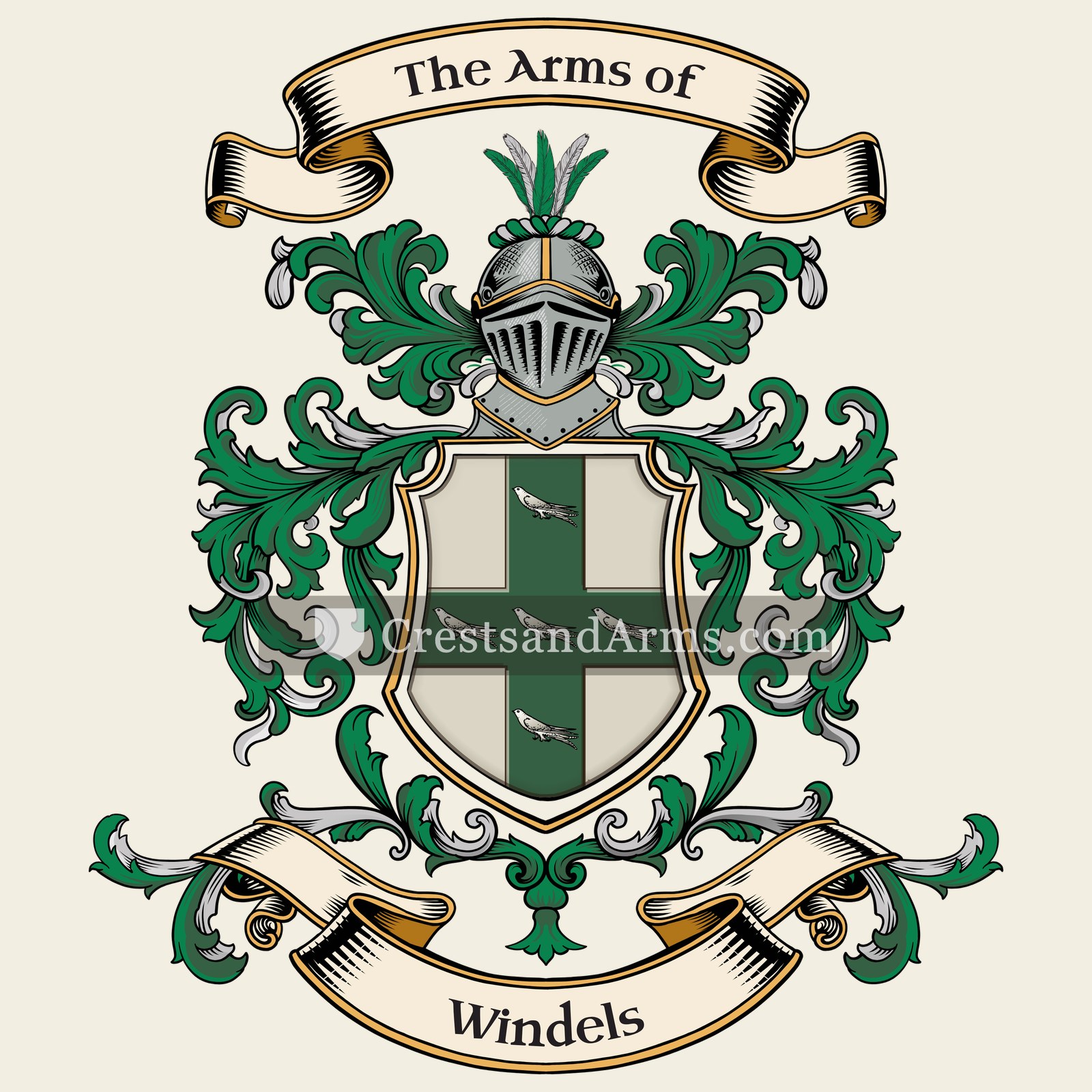 The Windels coat of arms, drawn from the recorded blazon