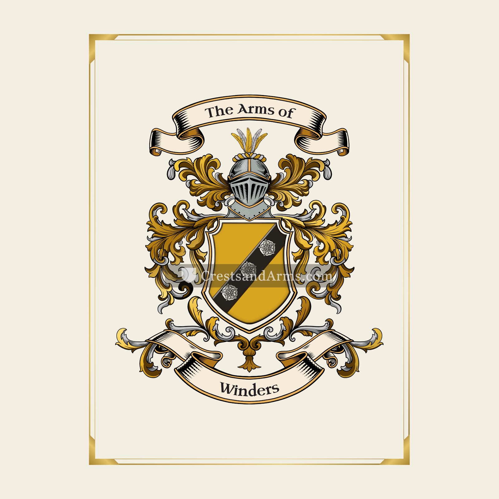 With gold border