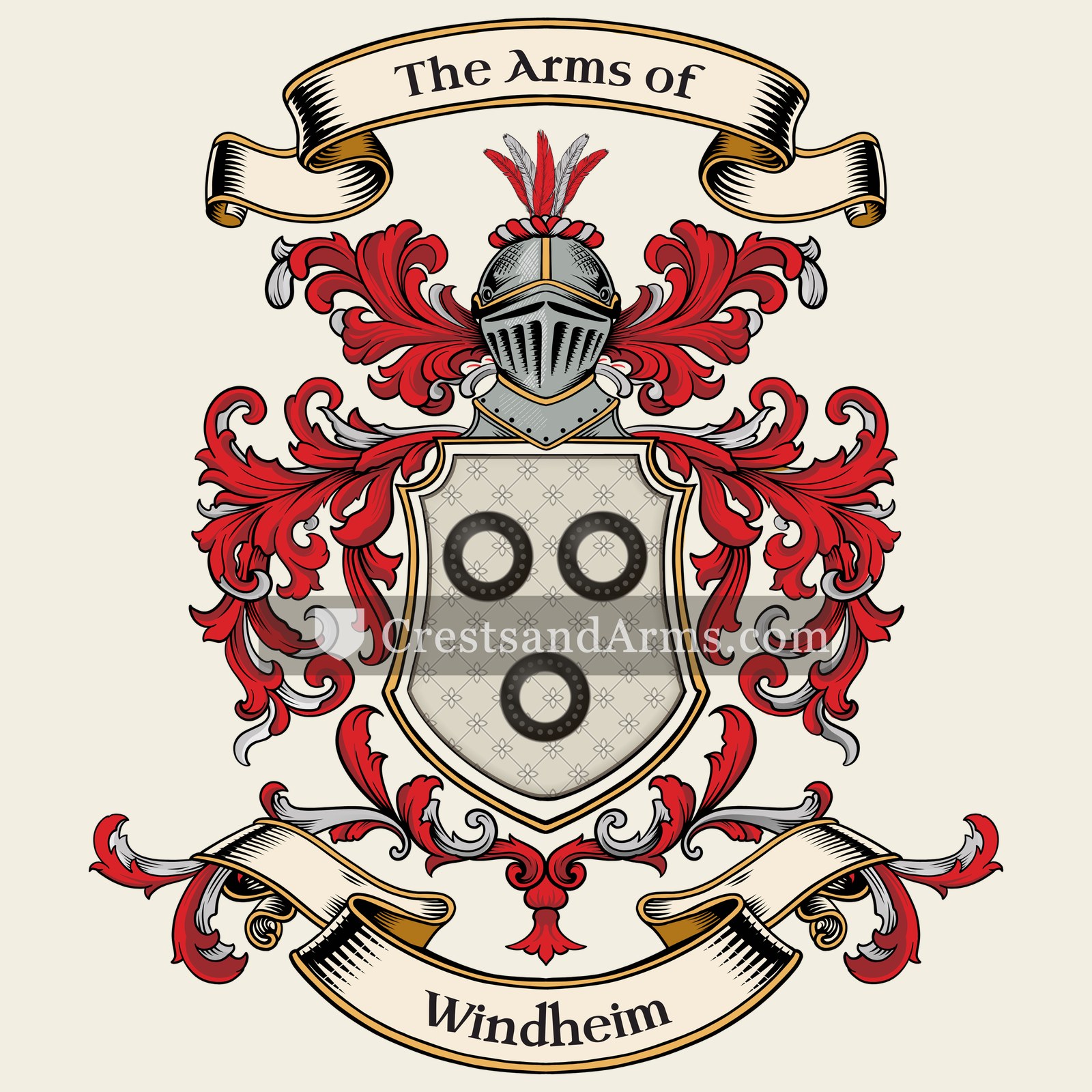 The Windheim coat of arms, drawn from the recorded blazon